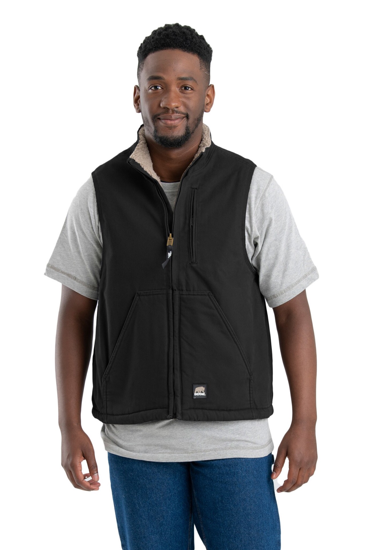slide 2 of 6, BERNE APPAREL Men's Black Polyester Puffer Vest M, 1 ct
