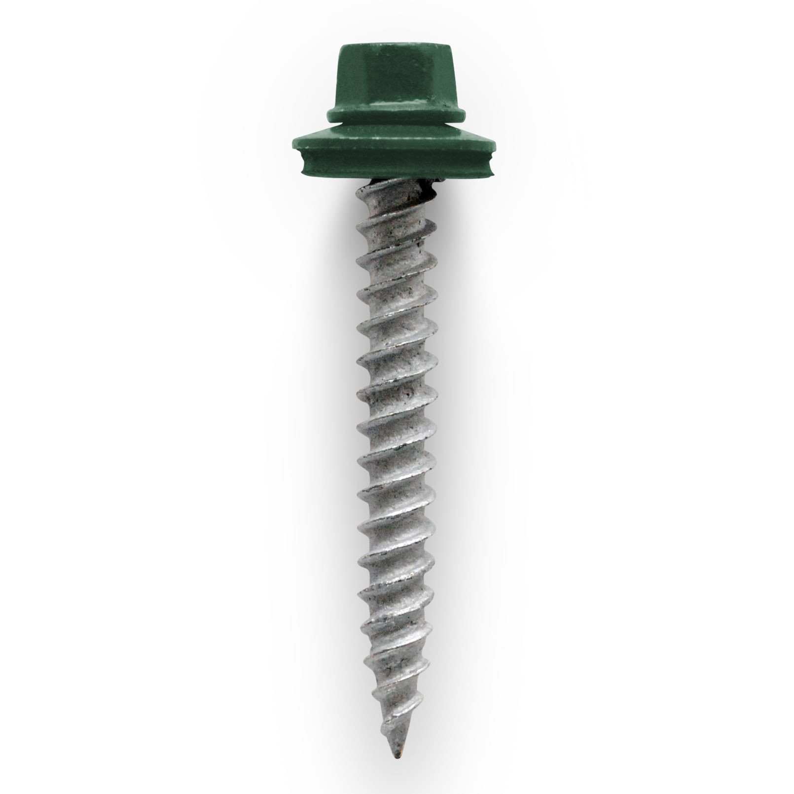 slide 1 of 3, Union Corrugating #10 x 1-1/2-in Evergreen Painted galvanized Self-tapping Roofing Screws 100 -Count, 1 ct