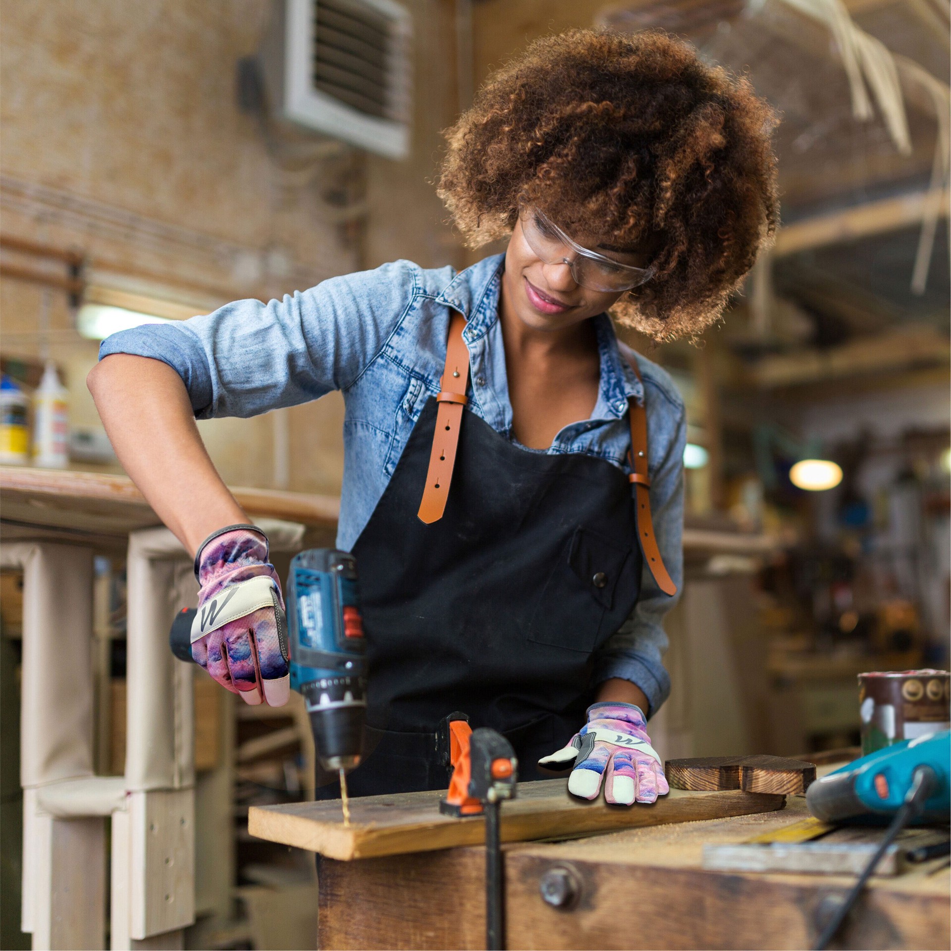 slide 5 of 5, WomenWorx Medium Synthetic leather Construction Gloves 1 -Pairs, 1 ct