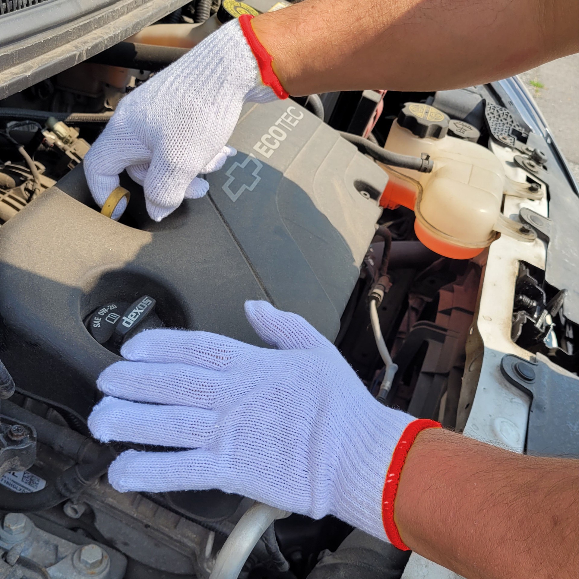 slide 3 of 5, HandCrew One size fits all White Poly/Cotton Construction Gloves 12 -Pairs, 1 ct