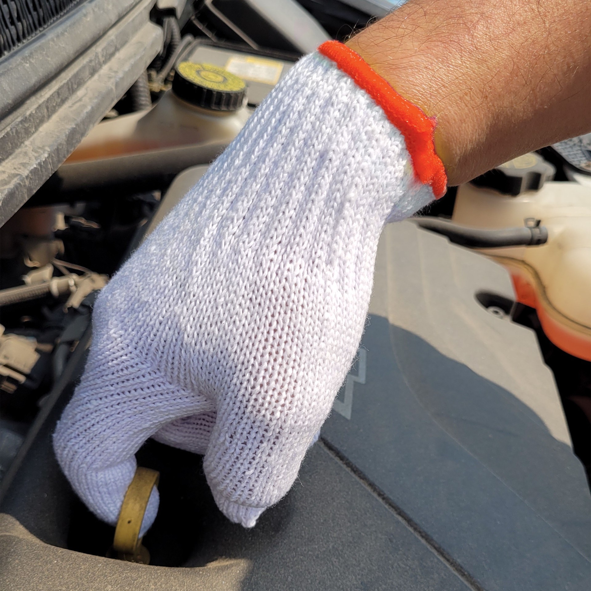 slide 4 of 5, HandCrew One size fits all White Poly/Cotton Construction Gloves 12 -Pairs, 1 ct