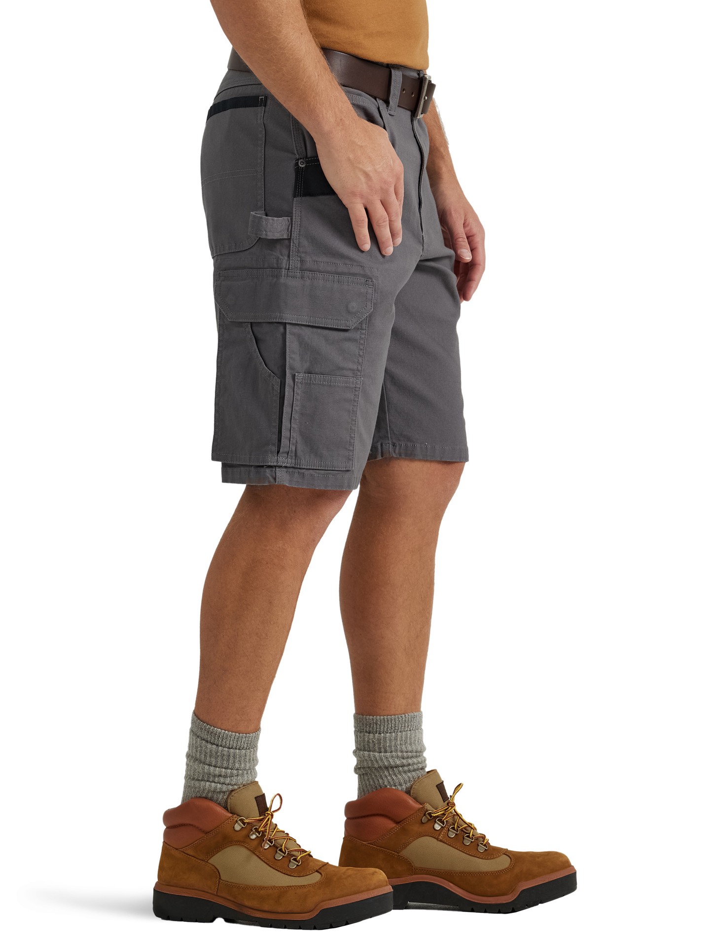 slide 3 of 6, Wrangler Men's Graphite Woven 11-in Carpenter shorts ( Size: 38 ), 1 ct