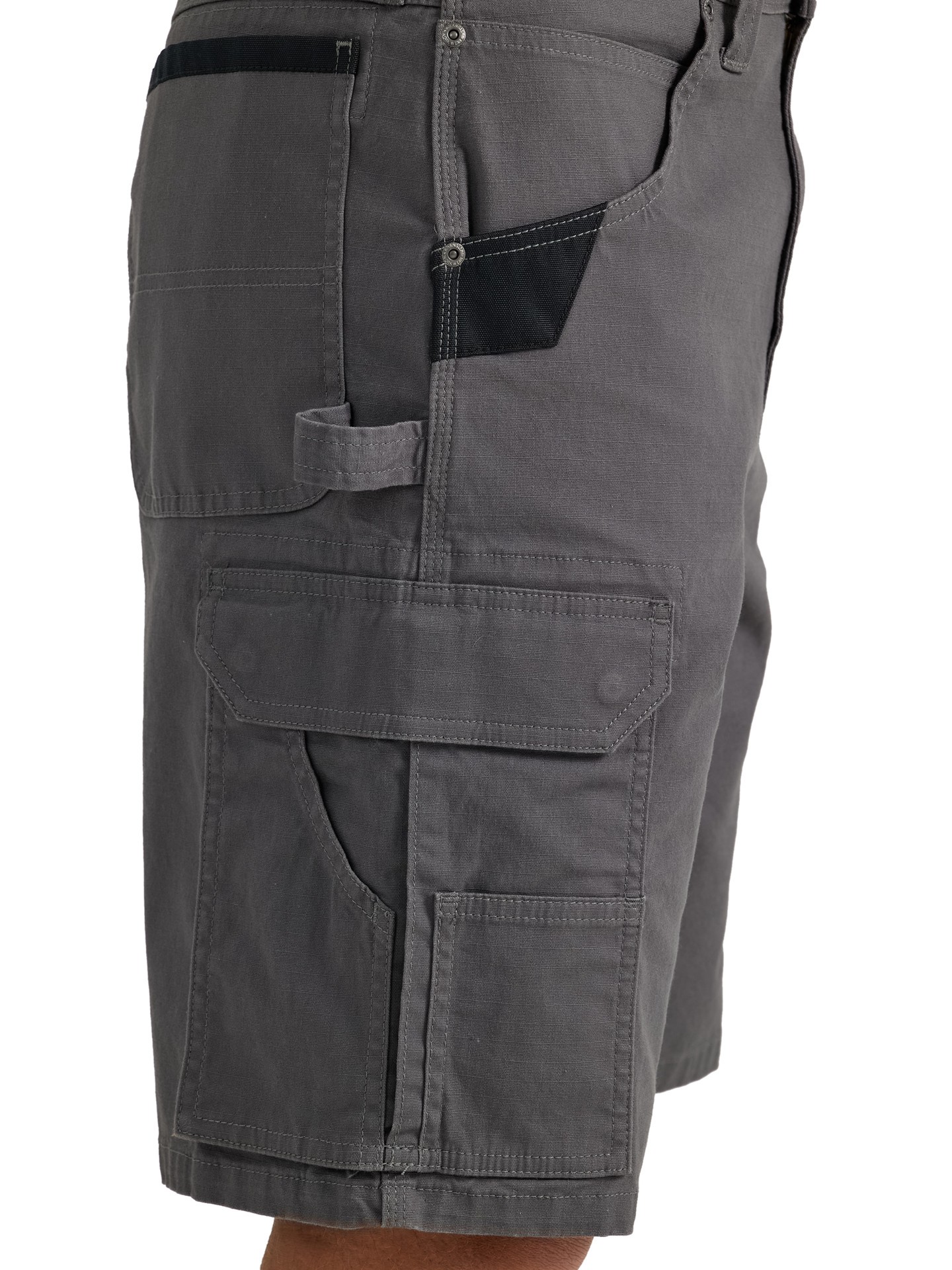 slide 6 of 6, Wrangler Men's Graphite Woven 11-in Carpenter shorts ( Size: 38 ), 1 ct