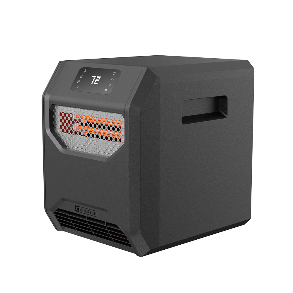 slide 3 of 6, Utilitech 1500 -Watt Infrared quartz Cabinet Indoor Electric Space Heater with Thermostat with Remote, 1 ct