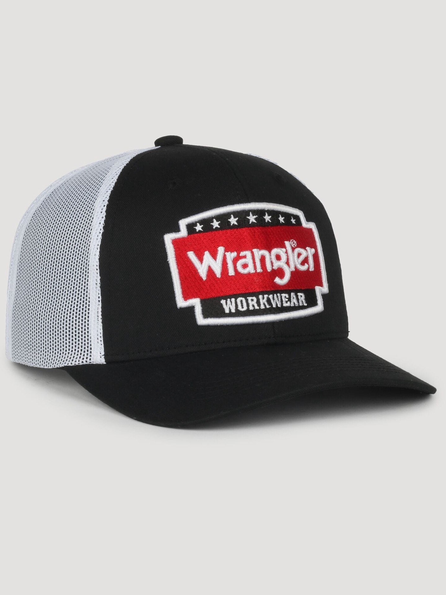 slide 2 of 4, Wrangler Adult unisex Black/White Cotton/Polyester Trucker hat, 1 ct