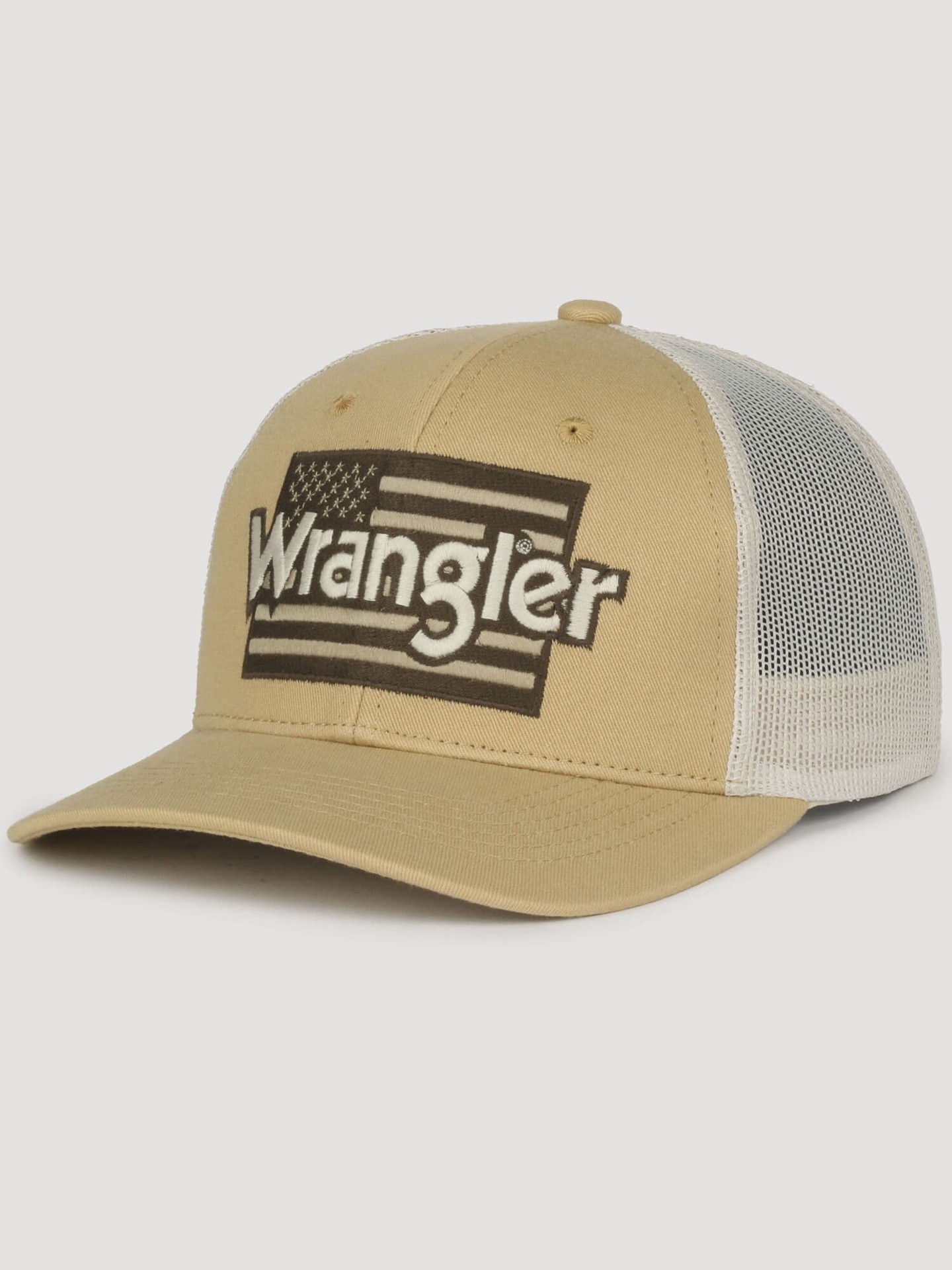 slide 1 of 4, Wrangler Adult unisex Old Gold/Beige Cotton/Polyester Trucker hat, 1 ct