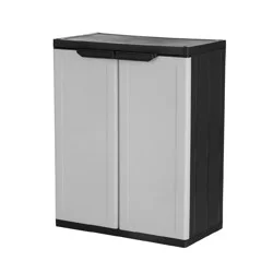 Project Source Premium One 26.9-in W x 34-in H x 15.75-in D Freestanding or wall-mounted Plastic Garage Cabinet in Off-white