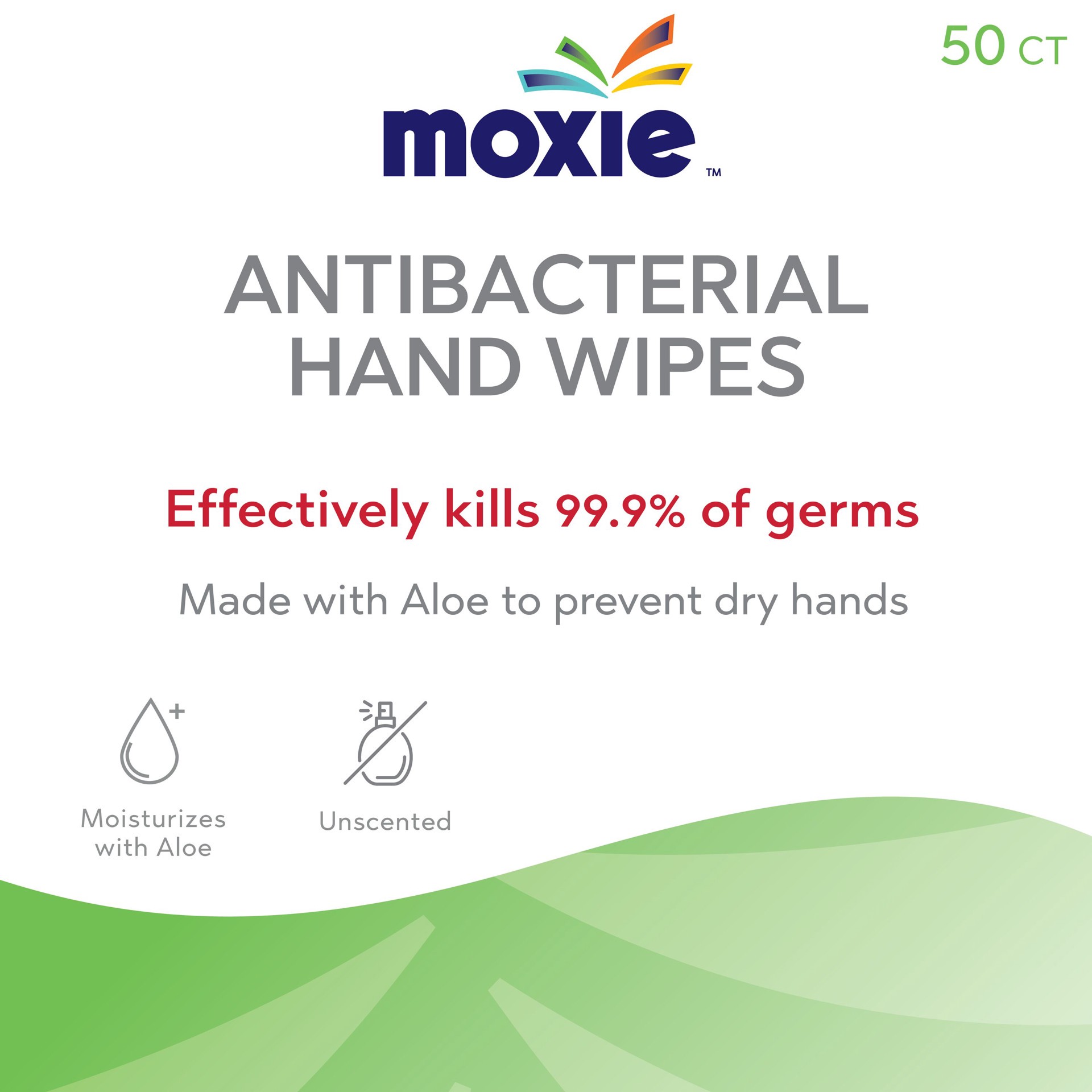slide 2 of 6, MOXIE 50-count Unscented Hand sanitizer wipes Wipes, 1 ct