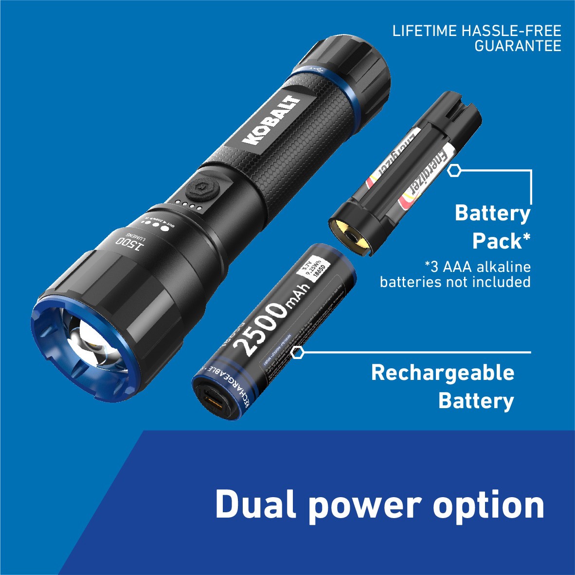 slide 3 of 6, Kobalt 1500-Lumen 4 -Adjustable Mode LED Rechargeable Flashlight, 1 ct