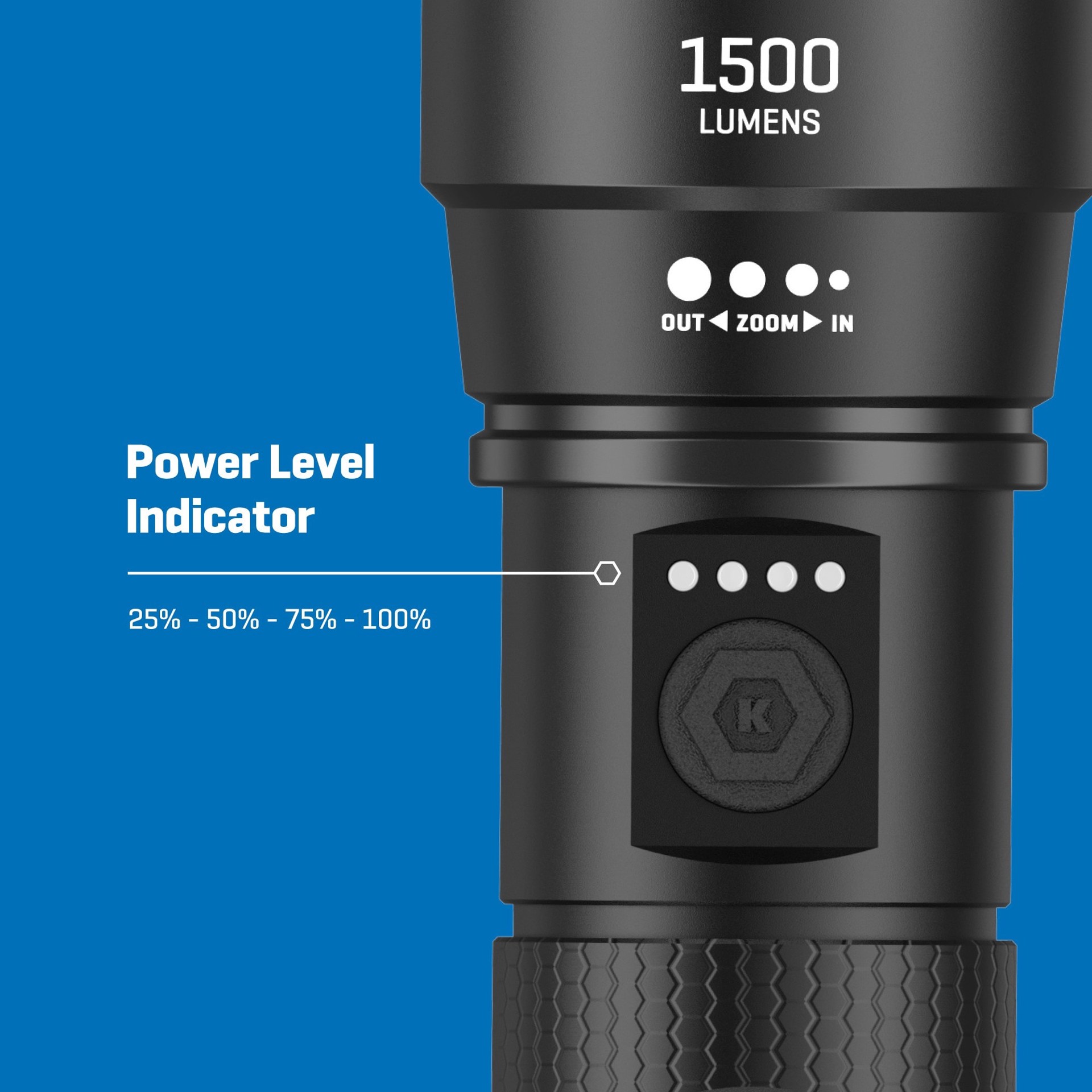 slide 4 of 6, Kobalt 1500-Lumen 4 -Adjustable Mode LED Rechargeable Flashlight, 1 ct