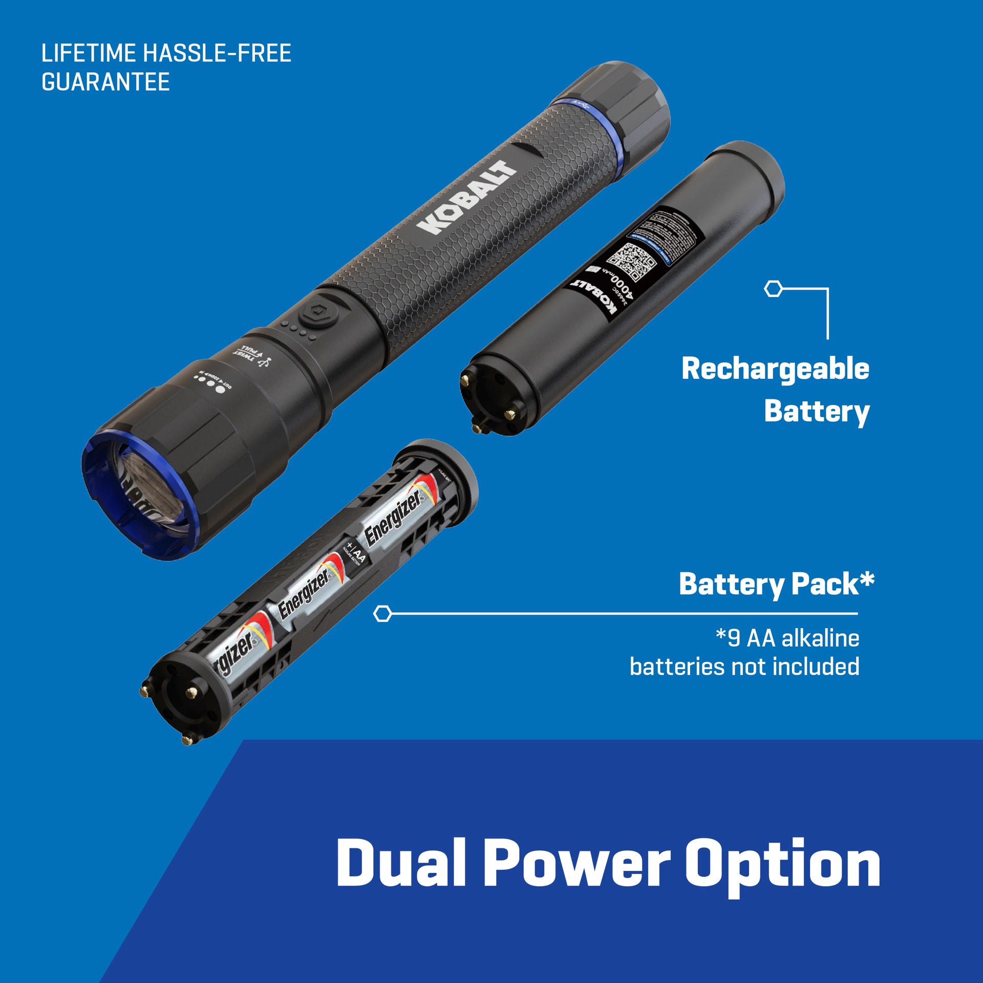 slide 3 of 6, Kobalt 6000-Lumen 5 -Adjustable Mode LED Rechargeable Flashlight, 1 ct