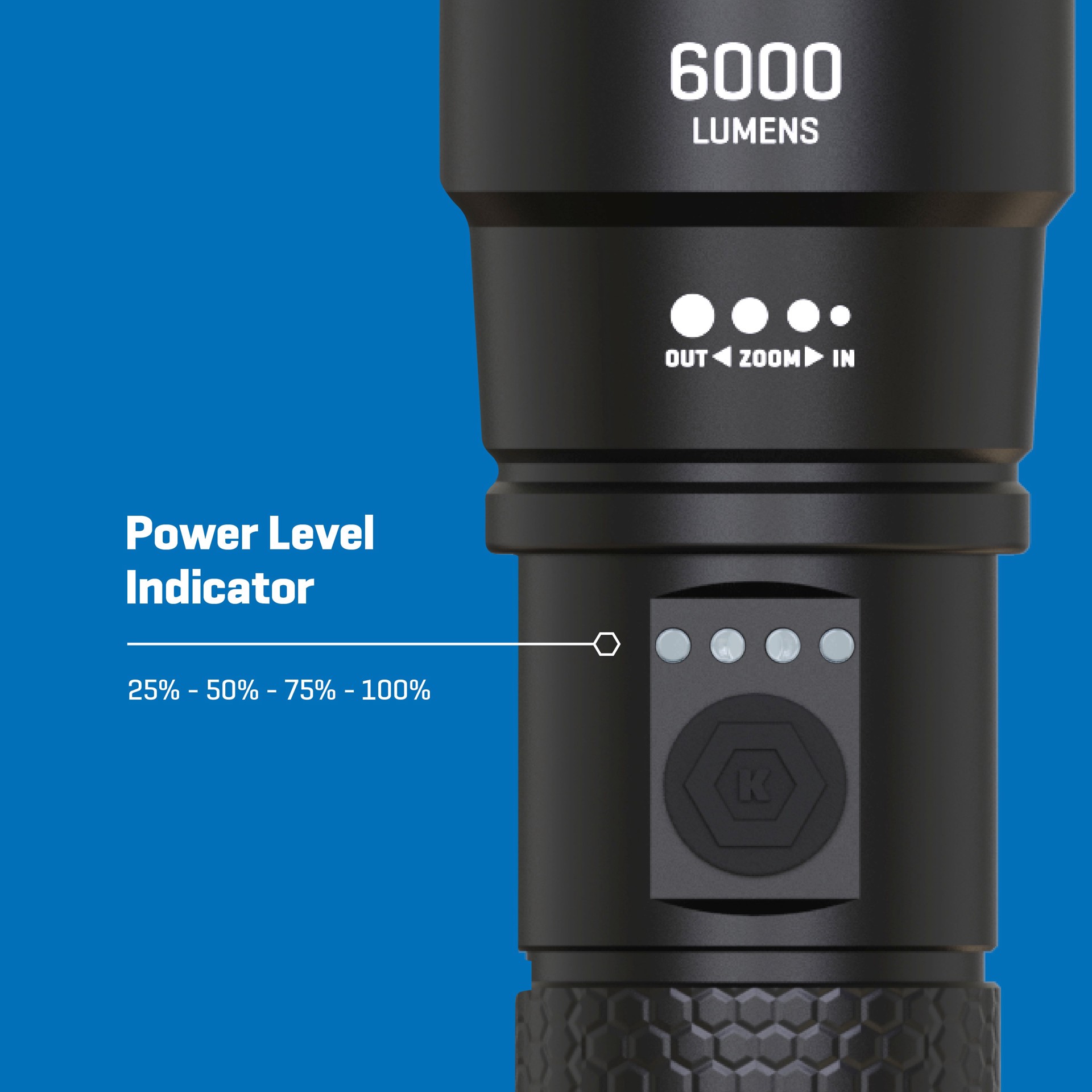 slide 4 of 6, Kobalt 6000-Lumen 5 -Adjustable Mode LED Rechargeable Flashlight, 1 ct