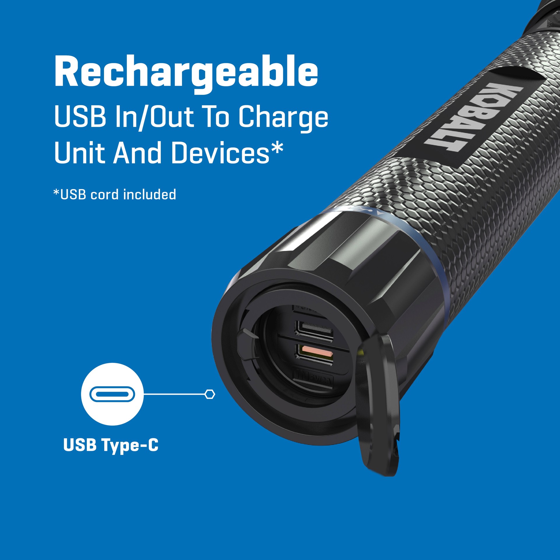 slide 5 of 6, Kobalt 6000-Lumen 5 -Adjustable Mode LED Rechargeable Flashlight, 1 ct