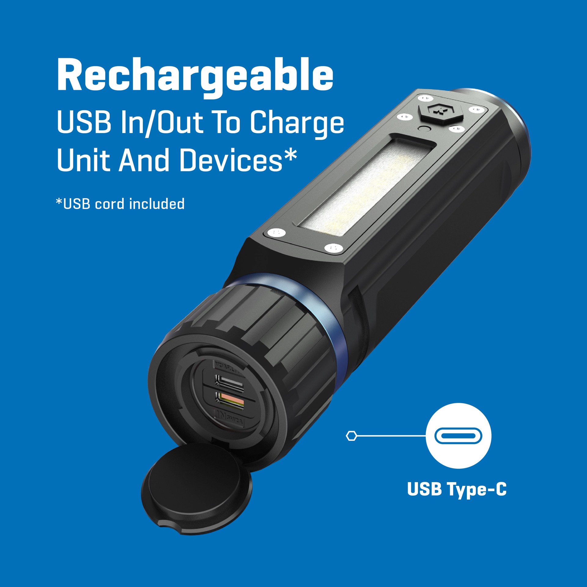 slide 5 of 6, Kobalt 1000-Lumen 5 -Adjustable Mode LED Rechargeable Flashlight, 1 ct