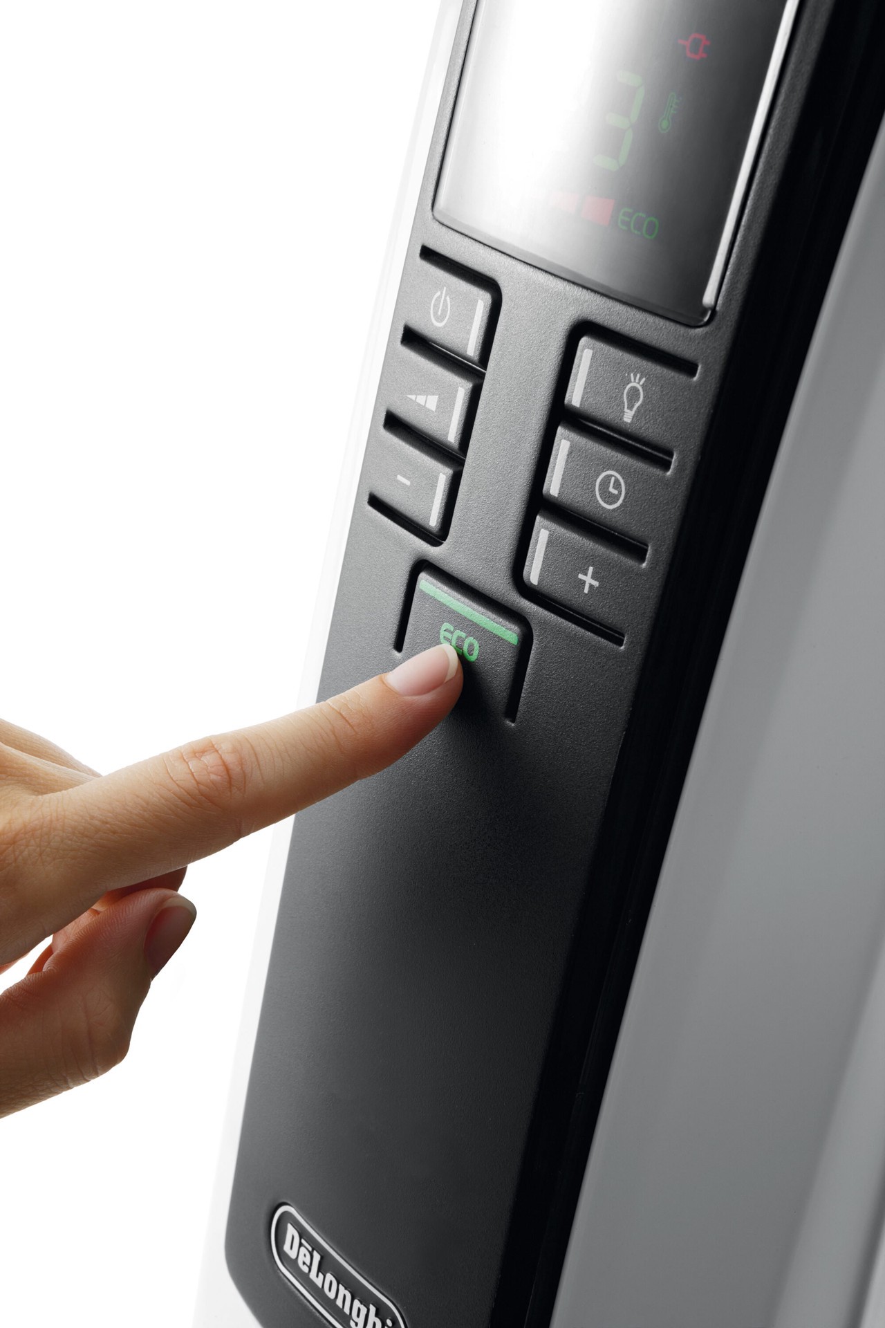 slide 2 of 6, DeLonghi 1500 -Watt Radiant Tower Indoor Electric Space Heater with Thermostat, 1 ct