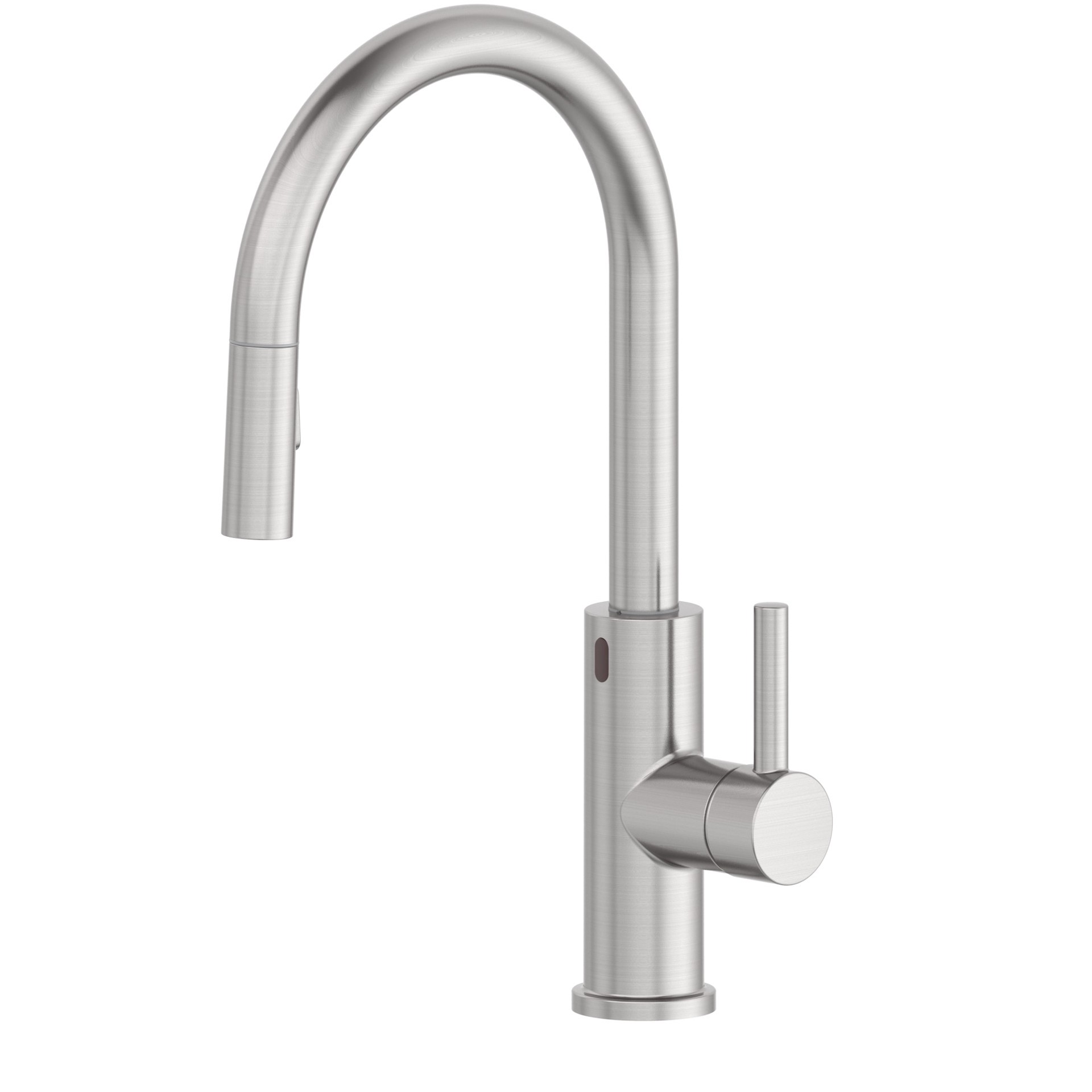 slide 5 of 6, allen + roth Harlow Spot Free Stainless Steel Single Handle Deck-mount Touchless Pull-down Kitchen Faucet with Sprayer (Includes Deck Plate), 1 ct
