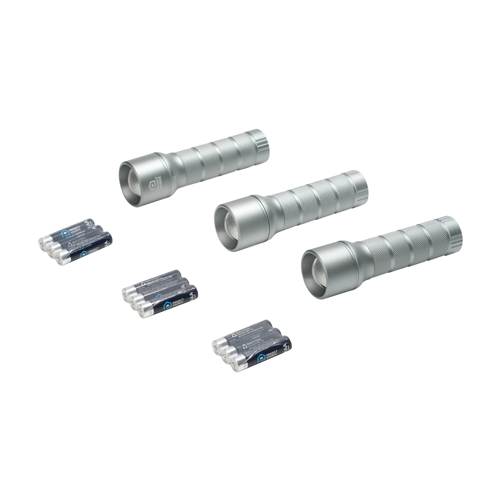 slide 4 of 6, Project Source 500-Lumen 3 -Adjustable Mode LED Flashlight 3 -Pack, 1 ct