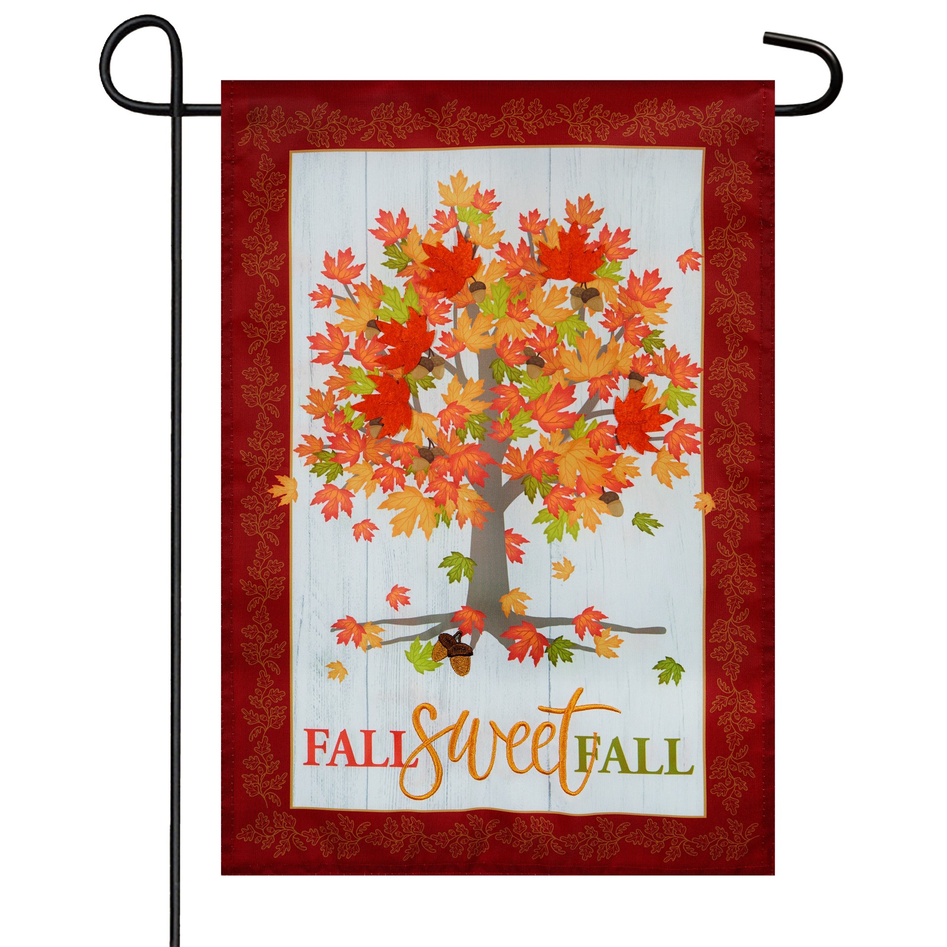 slide 2 of 6, Style Selections 1-ft W x 1.5-ft H Fall Embroidered Garden flag, 1 ct
