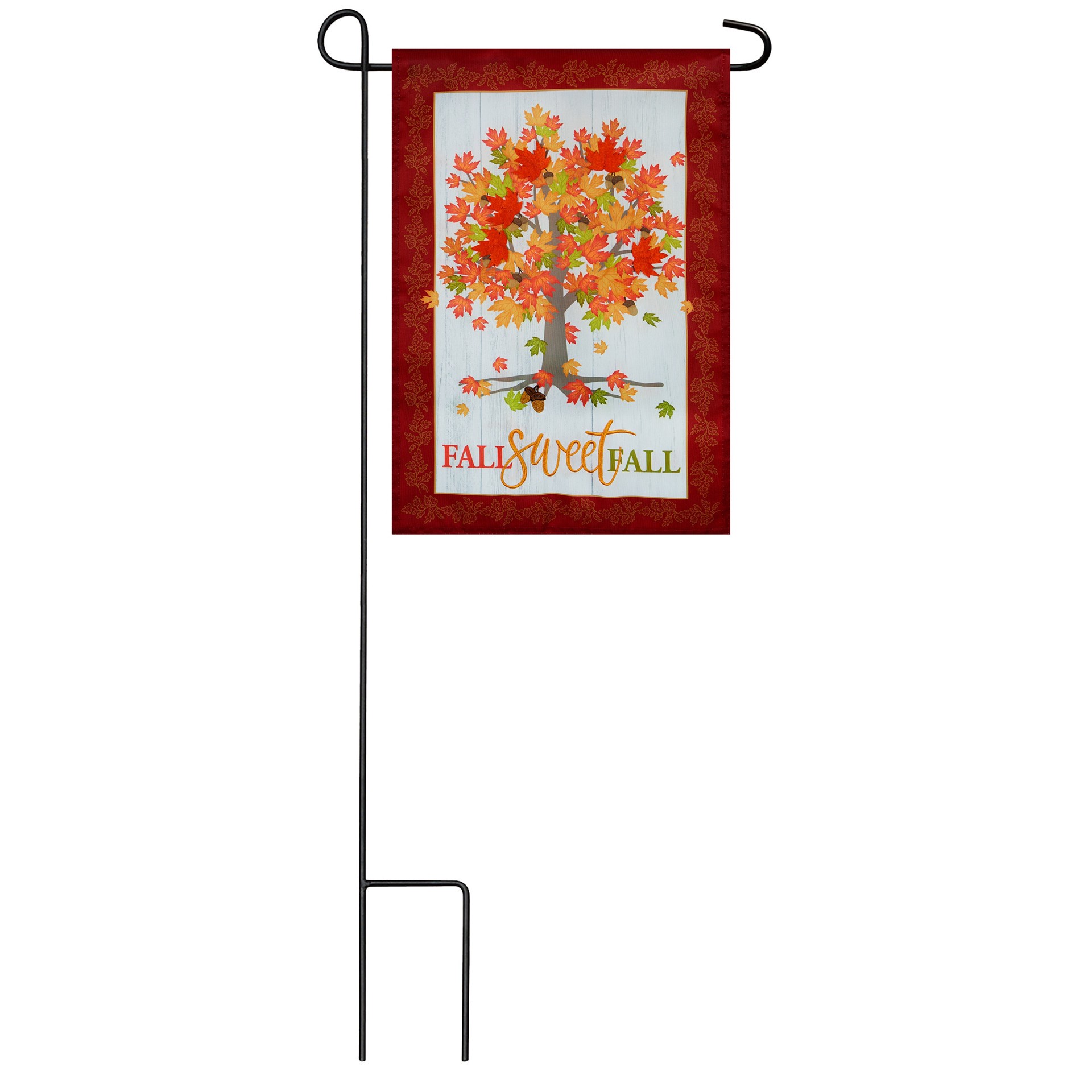slide 3 of 6, Style Selections 1-ft W x 1.5-ft H Fall Embroidered Garden flag, 1 ct