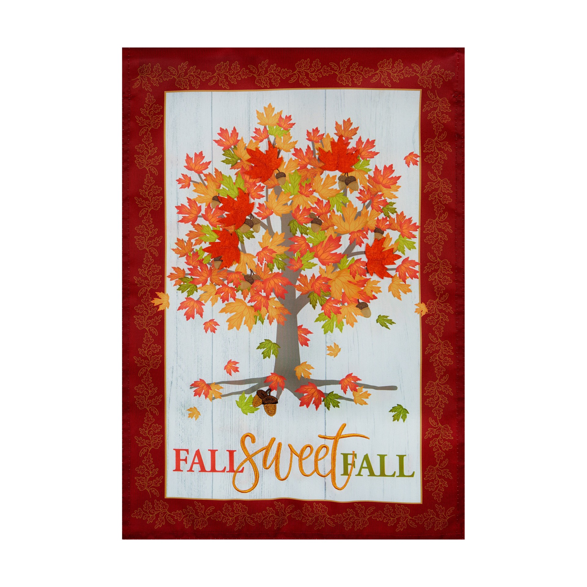 slide 1 of 6, Style Selections 1-ft W x 1.5-ft H Fall Embroidered Garden flag, 1 ct