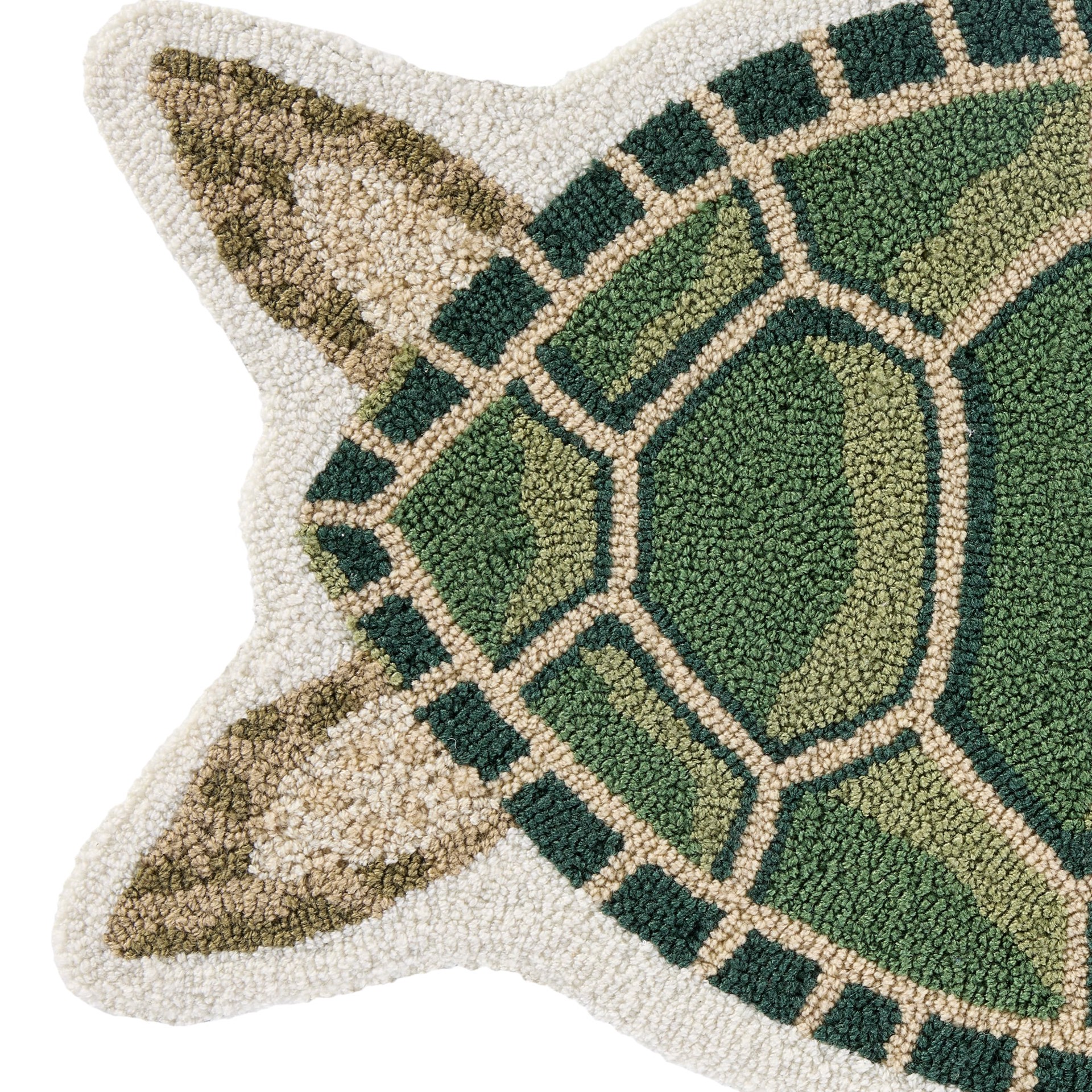 slide 2 of 6, allen + roth 2 x 3 (ft) Hooked Green/Multi Irregular Indoor/Outdoor Coastal Throw rug, 1 ct