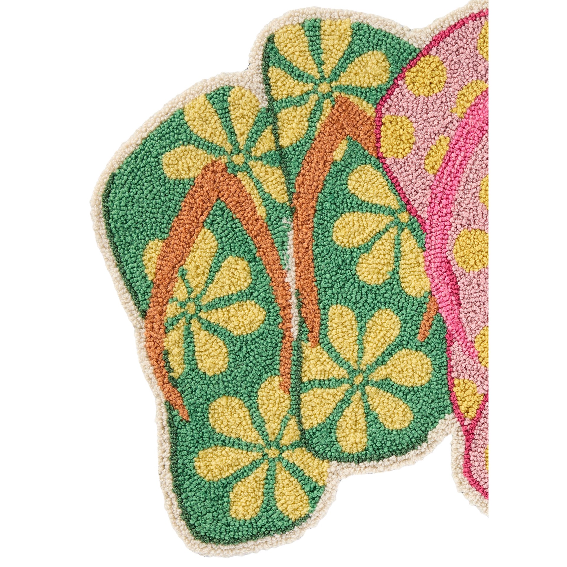 slide 3 of 6, allen + roth 2 x 3 (ft) Hooked Green/Multi Irregular Indoor/Outdoor Coastal Throw rug, 1 ct