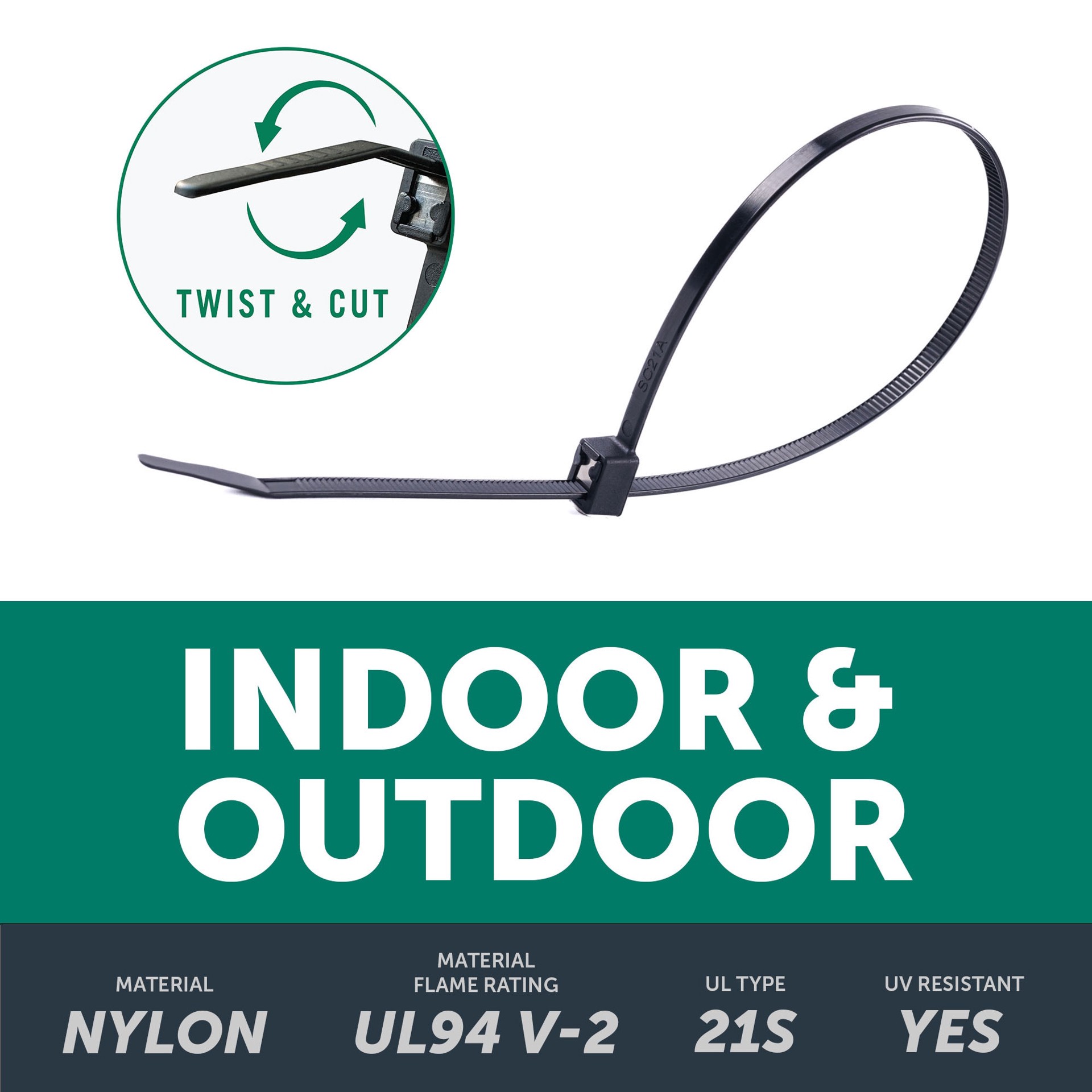 slide 2 of 5, Utilitech 11-in Nylon Twist and Cut Cable Ties Black with Uv Protection (20-Pack), 1 ct