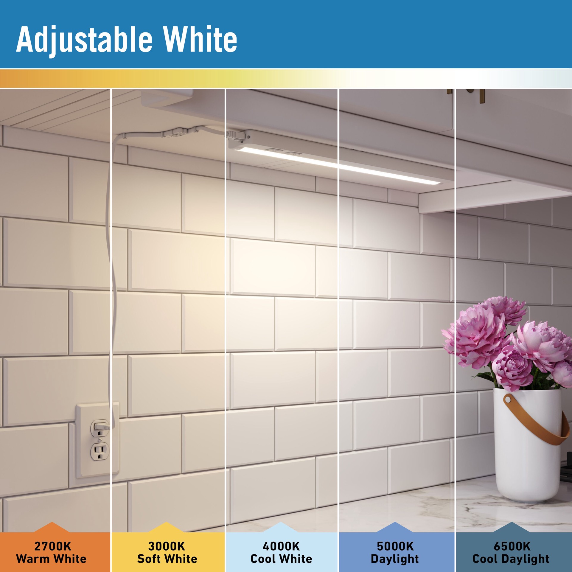 slide 5 of 6, Utilitech 18-in Plug-in LED Under Cabinet Light Bar, 1 ct