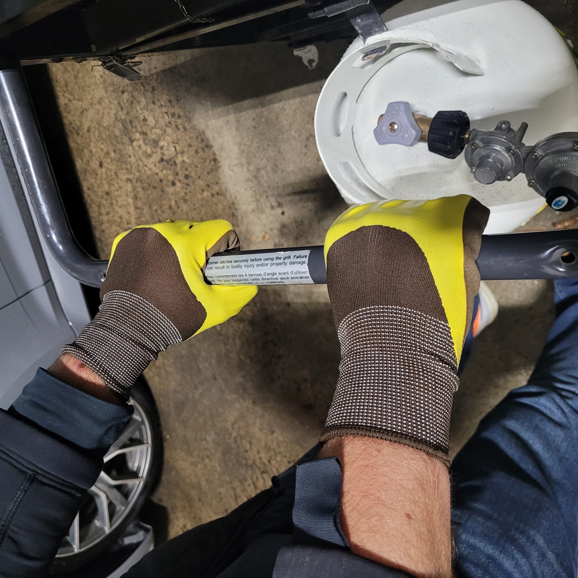 slide 4 of 5, HandCrew Large Yellow Nitrile dipped Polyester 8 -Pairs, 1 ct