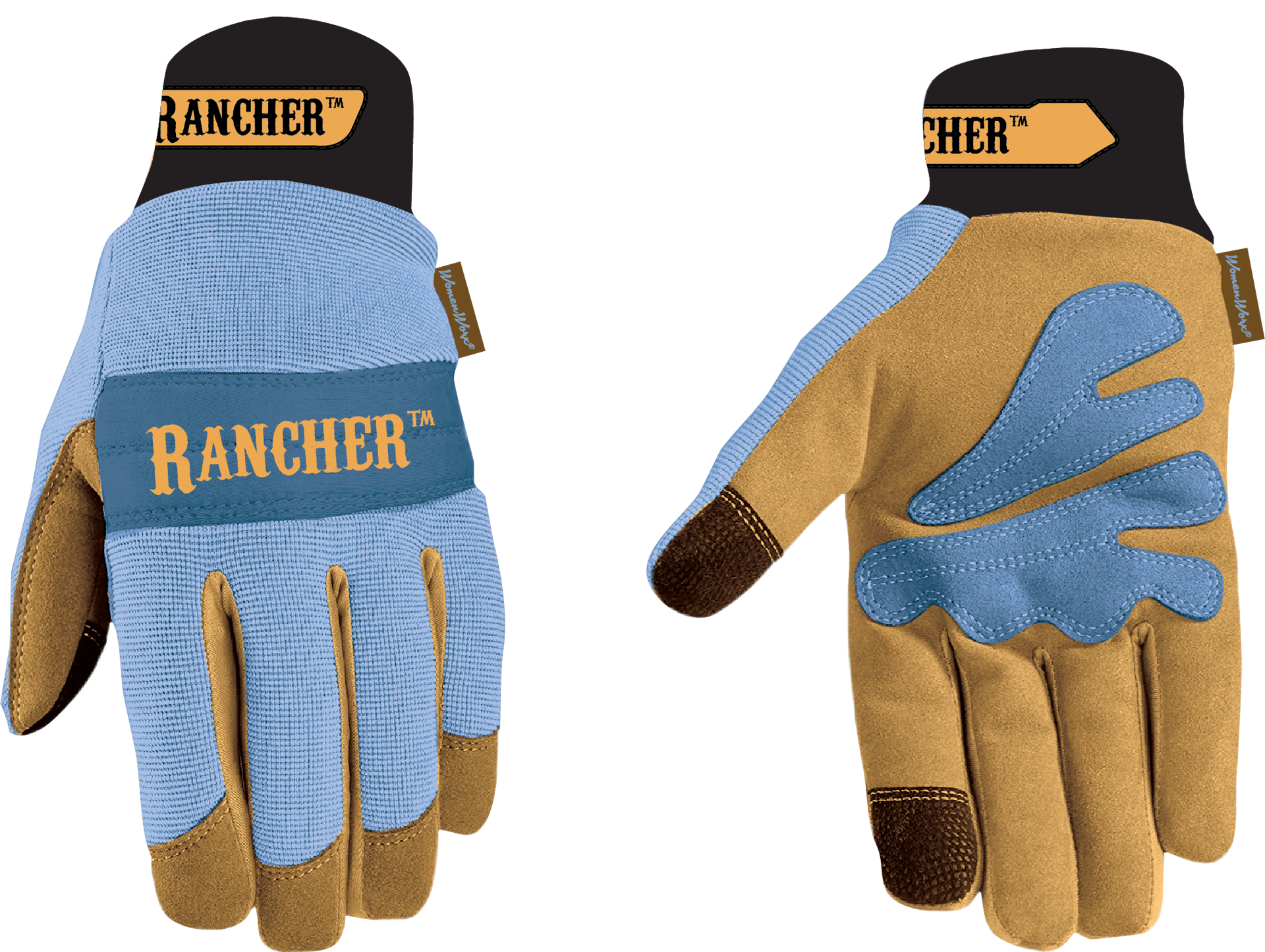 slide 1 of 5, WomenWorx Large Yellow Leather 1 -Pairs, 1 ct