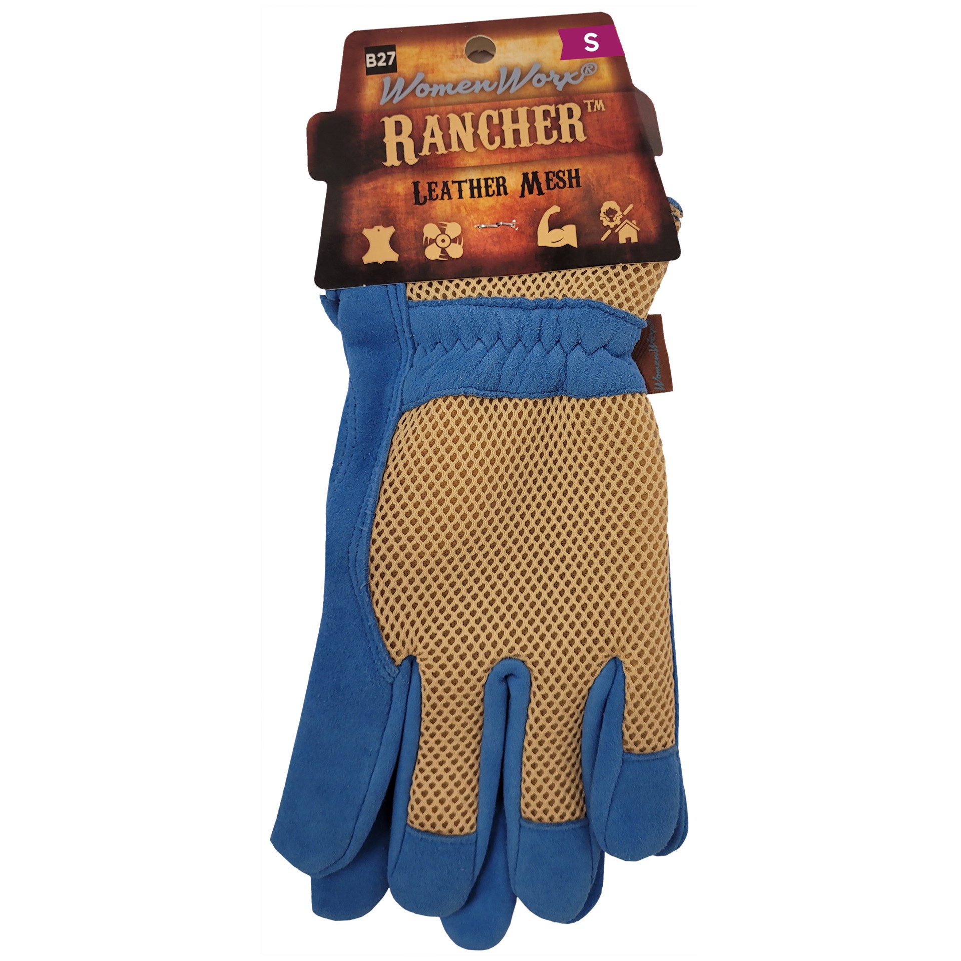 slide 3 of 5, WomenWorx Small Yellow Leather 1 -Pairs, 1 ct