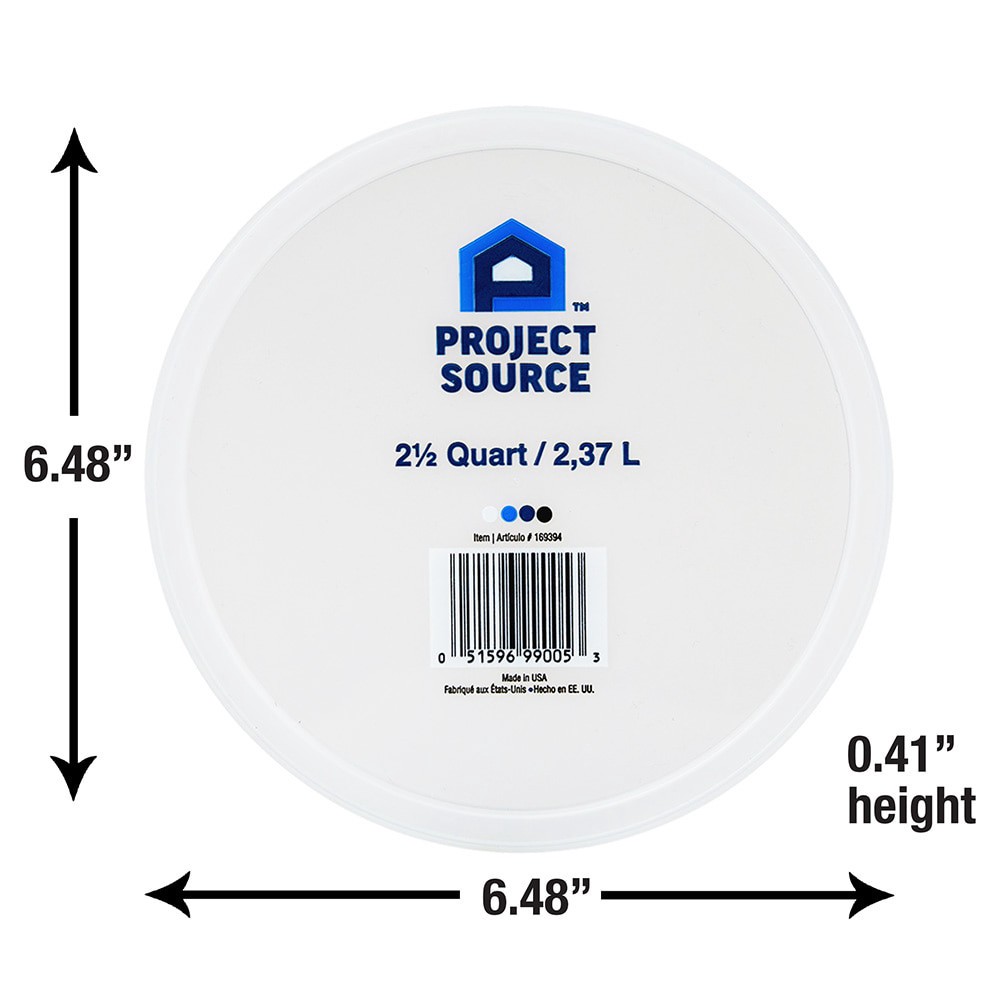 slide 4 of 5, Project Source 2.5-quart Clear Plastic Bucket lid, 1 ct