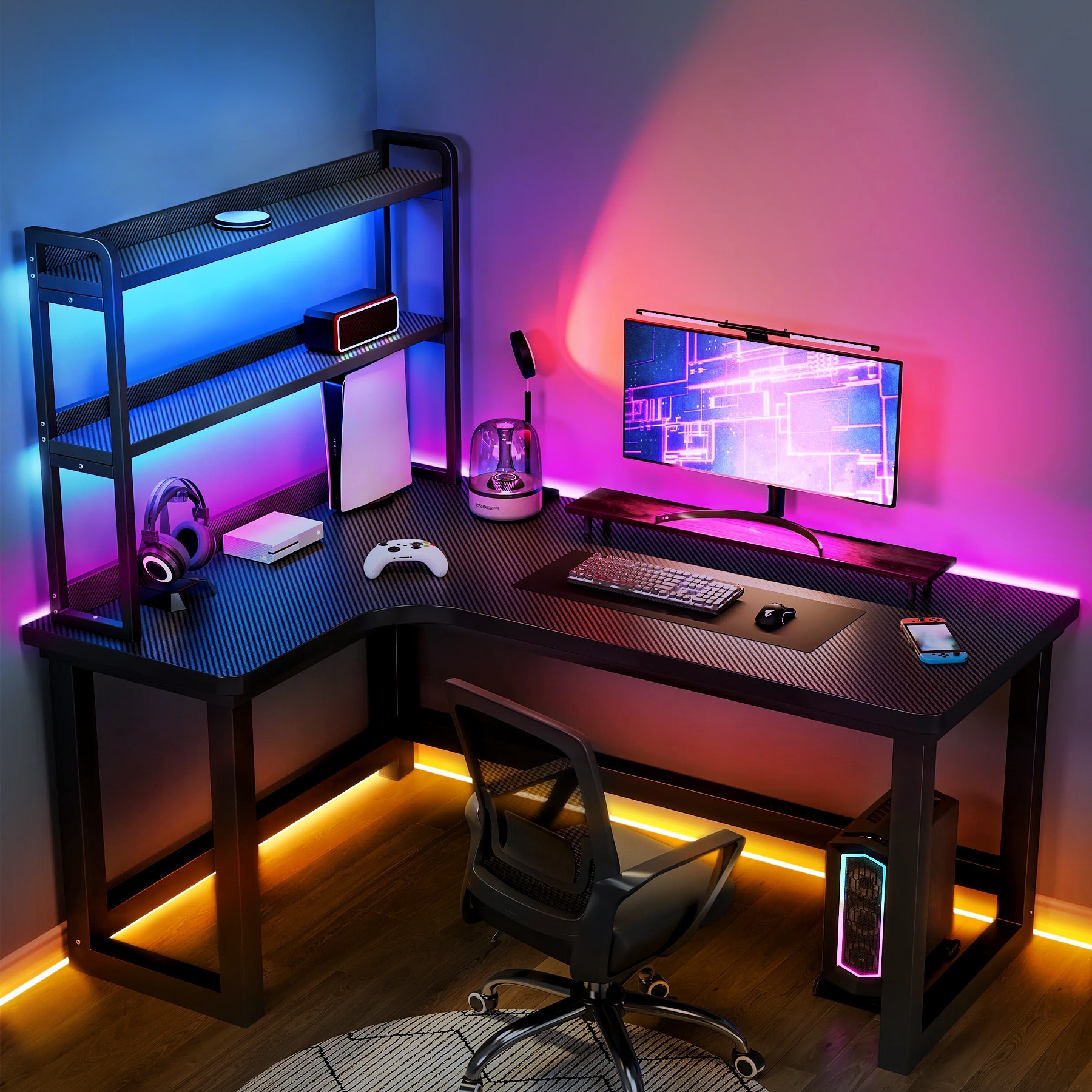 slide 3 of 6, Utilitech Indoor 32.8-ft LED Multicolor Strip Light, 1 ct