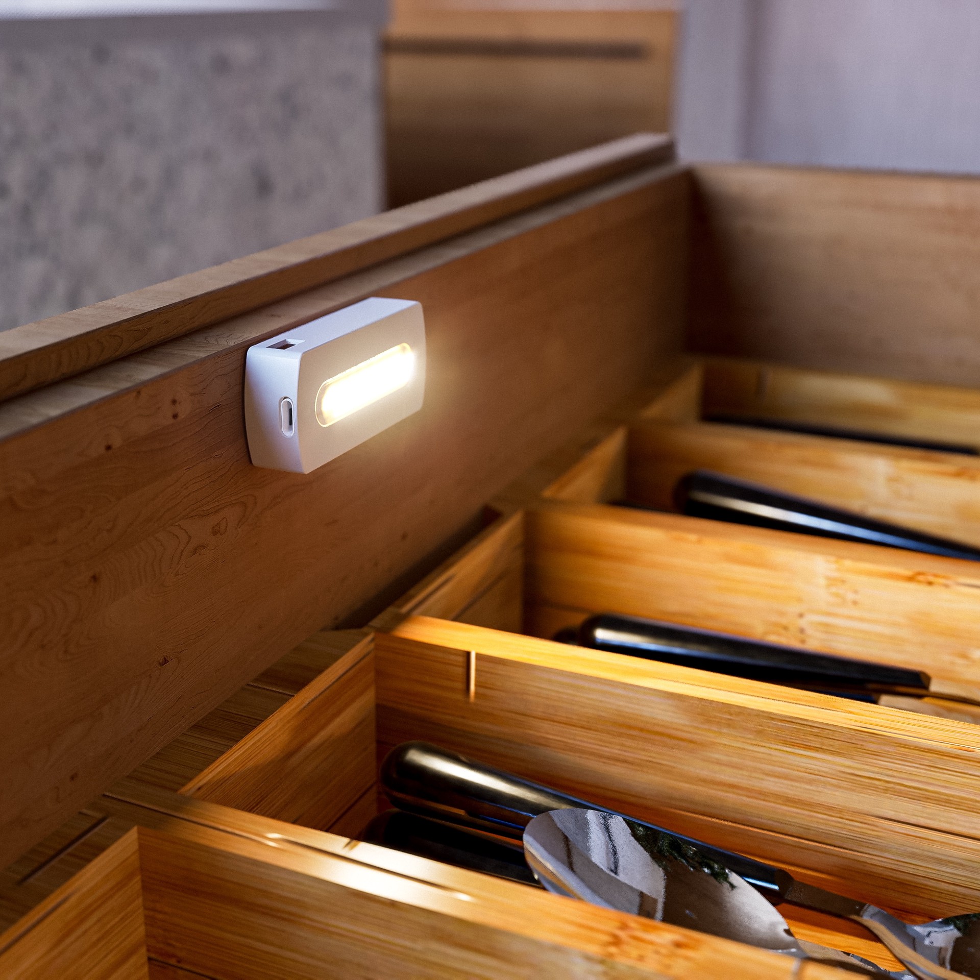 slide 3 of 6, Utilitech Drawer Light 2 -Pack 2.7-in Rechargeable Battery LED Under Cabinet Light Bar Motion Sensing Light, 1 ct