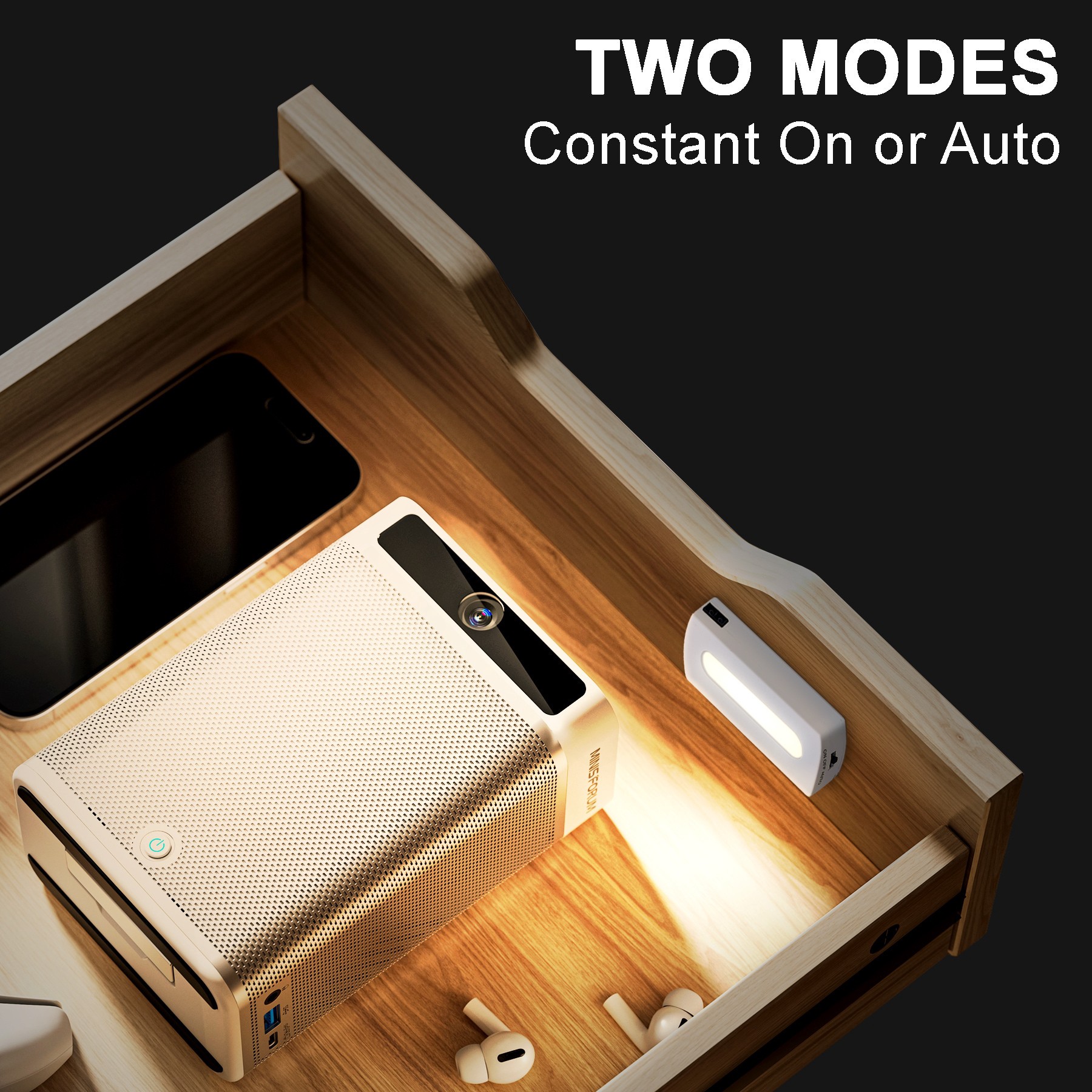 slide 5 of 6, Utilitech Drawer Light 2 -Pack 2.7-in Rechargeable Battery LED Under Cabinet Light Bar Motion Sensing Light, 1 ct