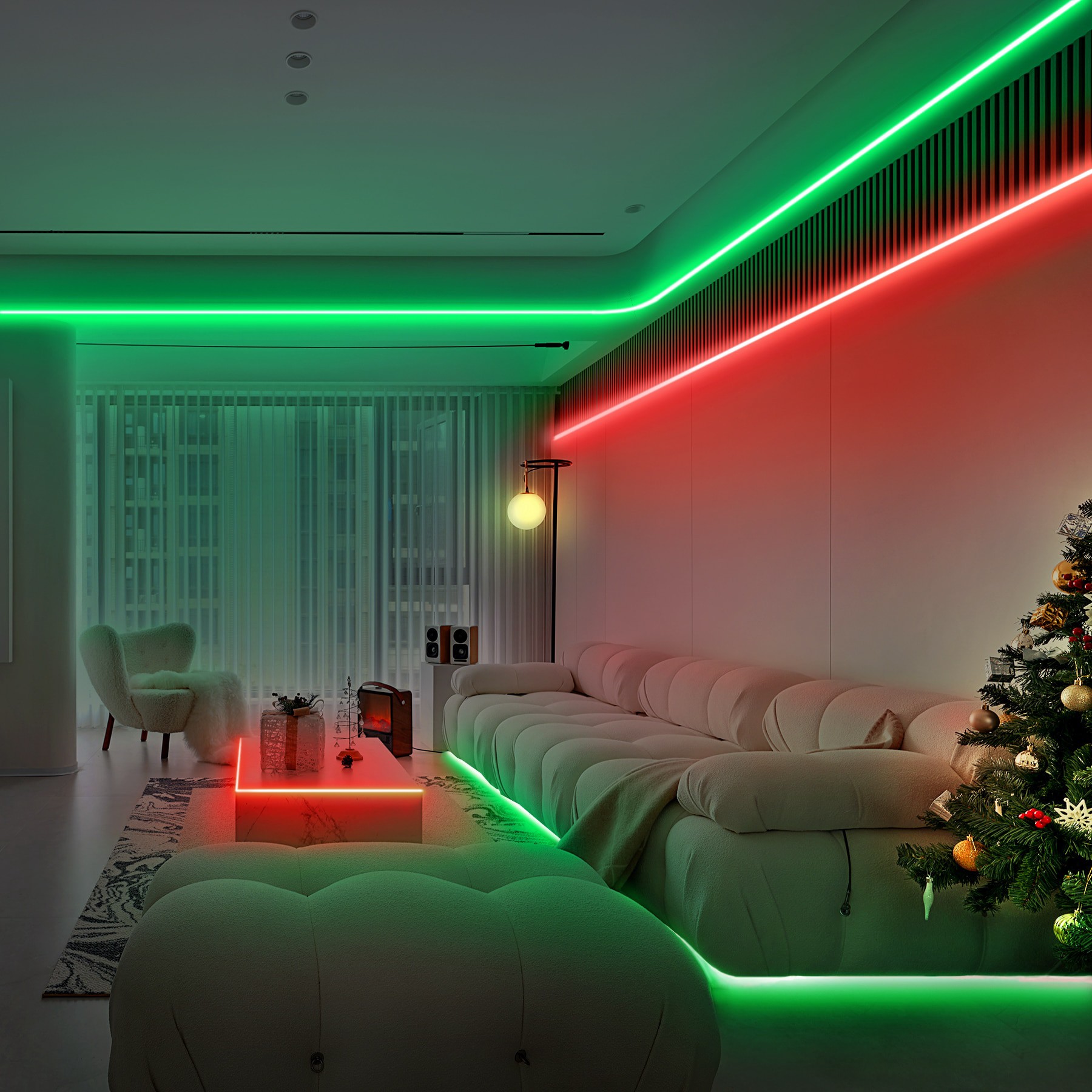 slide 3 of 6, Utilitech Indoor/Outdoor 24-ft LED Multicolor Strip Light, 1 ct