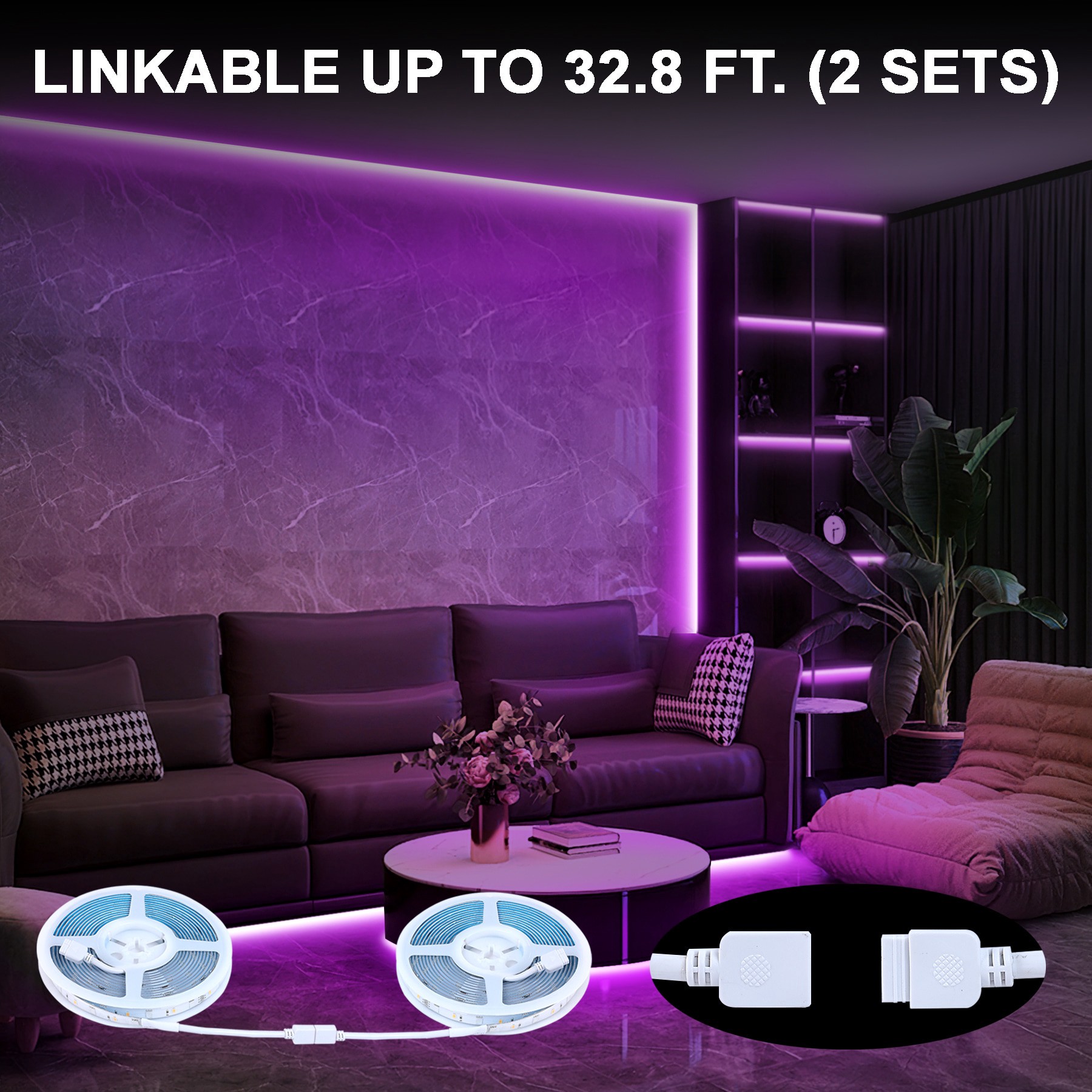 slide 6 of 6, Utilitech Indoor 16-ft LED Multicolor Strip Light, 1 ct