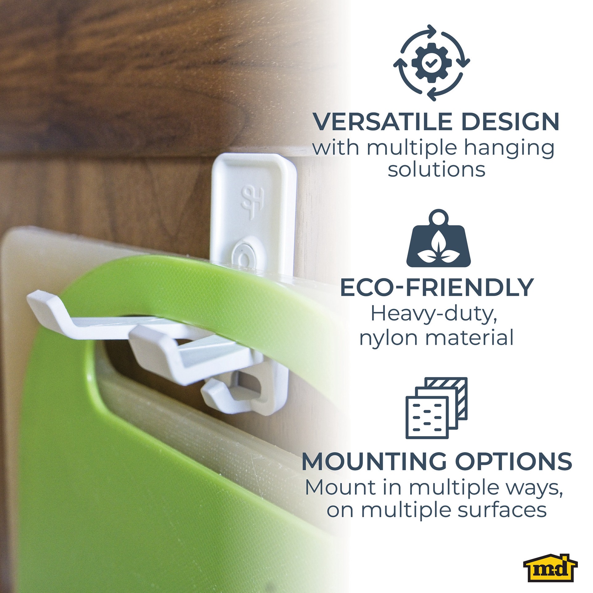 slide 4 of 6, M-D SUPERHOOKS 2 -Pack White Screw Double hook ( 22-lb Capacity), 1 ct