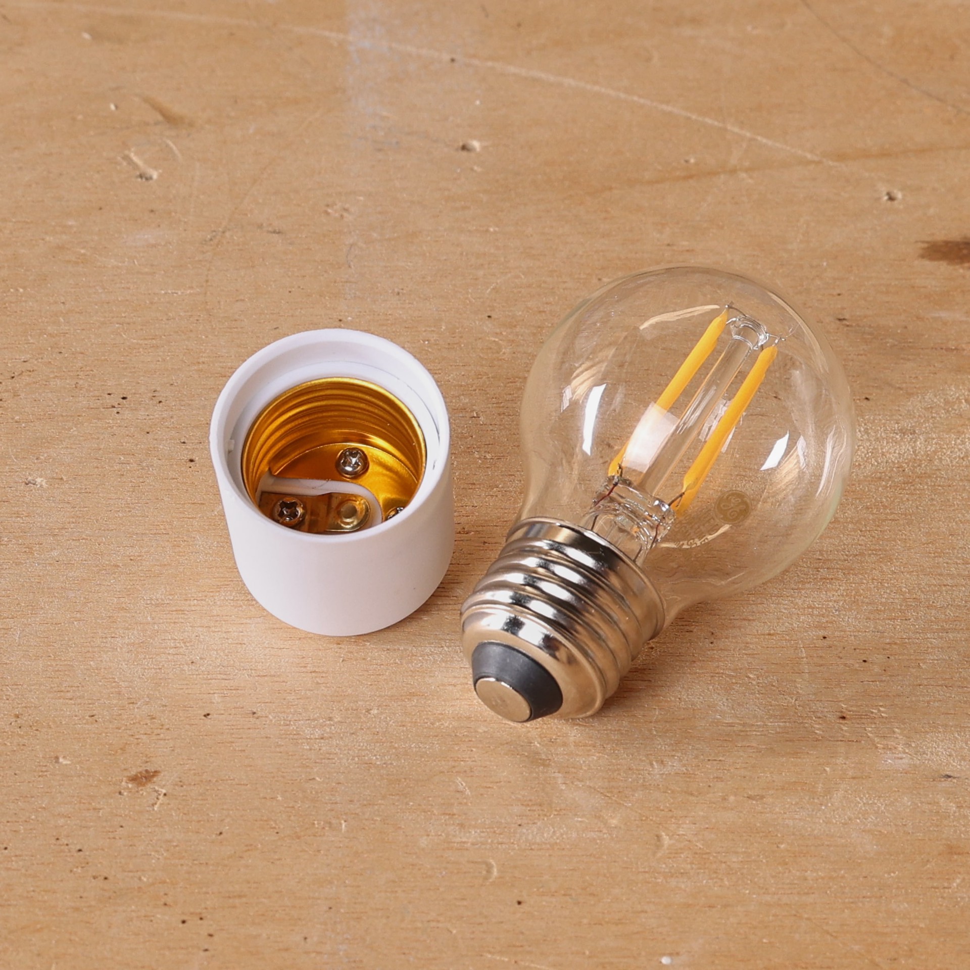 slide 2 of 6, Energetic 60-Watt White Medium Light Socket Adapter, 1 ct