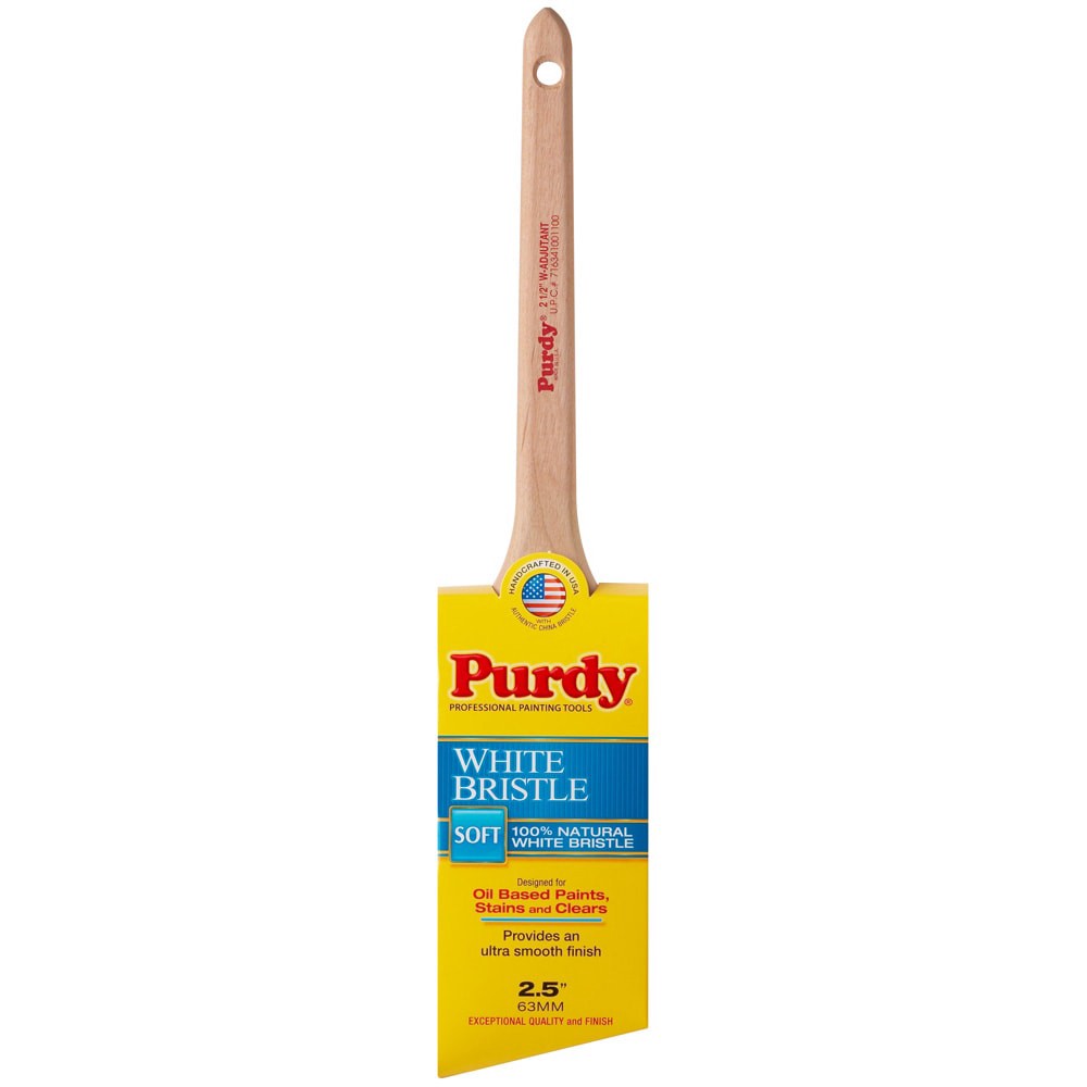 slide 1 of 6, Purdy White Bristle 2-1/2-in Reusable Angle Specialty Craft Brush, 1 ct