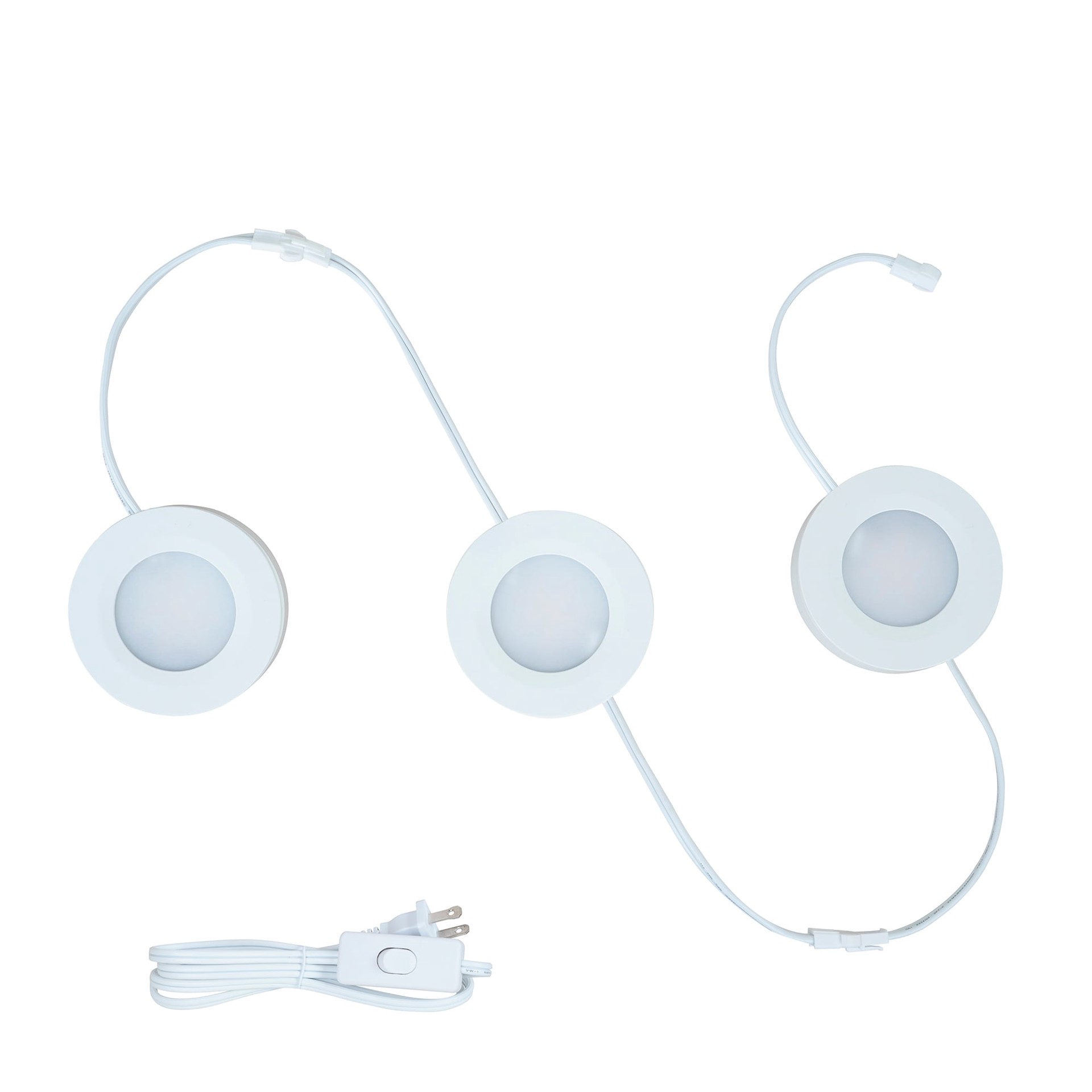 slide 1 of 6, Utilitech Puck Light 3 -Pack 2.75 Plug-in LED Under Cabinet Light Bar, 1 ct