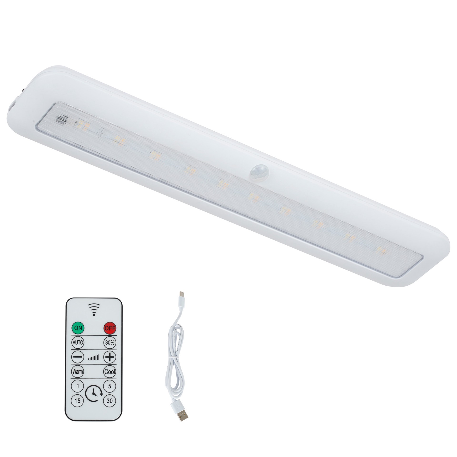 slide 1 of 6, Utilitech UnderCabinet 12-in Battery LED Under Cabinet Light Bar Motion Sensing Light with Remote, 1 ct