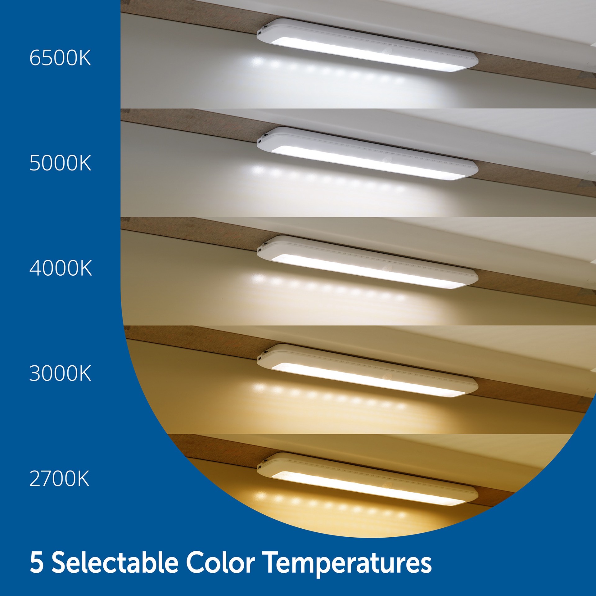 slide 5 of 6, Utilitech UnderCabinet 12-in Battery LED Under Cabinet Light Bar Motion Sensing Light with Remote, 1 ct