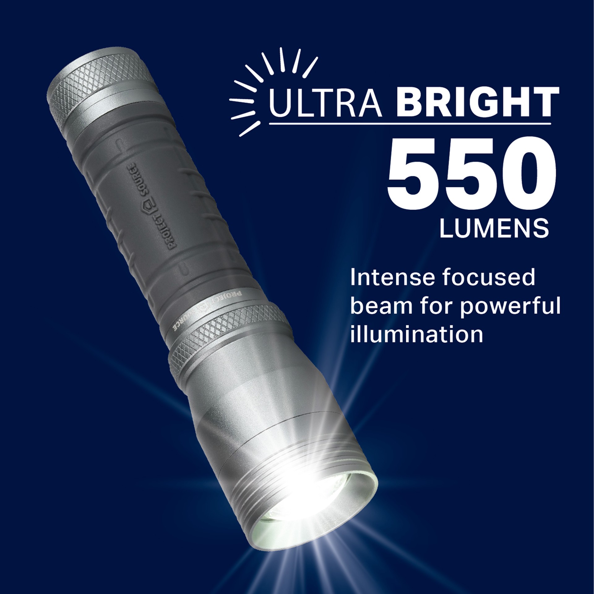 slide 2 of 6, Project Source 550-Lumen 3 -Adjustable Mode LED Spotlight Flashlight, 1 ct