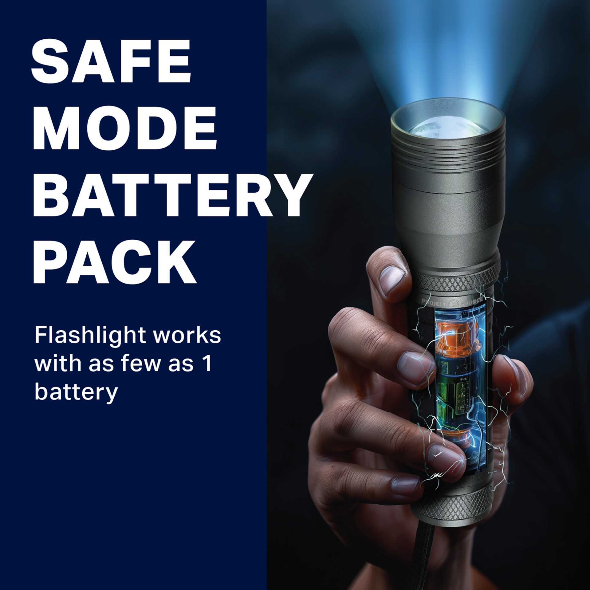 slide 4 of 6, Project Source 550-Lumen 3 -Adjustable Mode LED Spotlight Flashlight, 1 ct