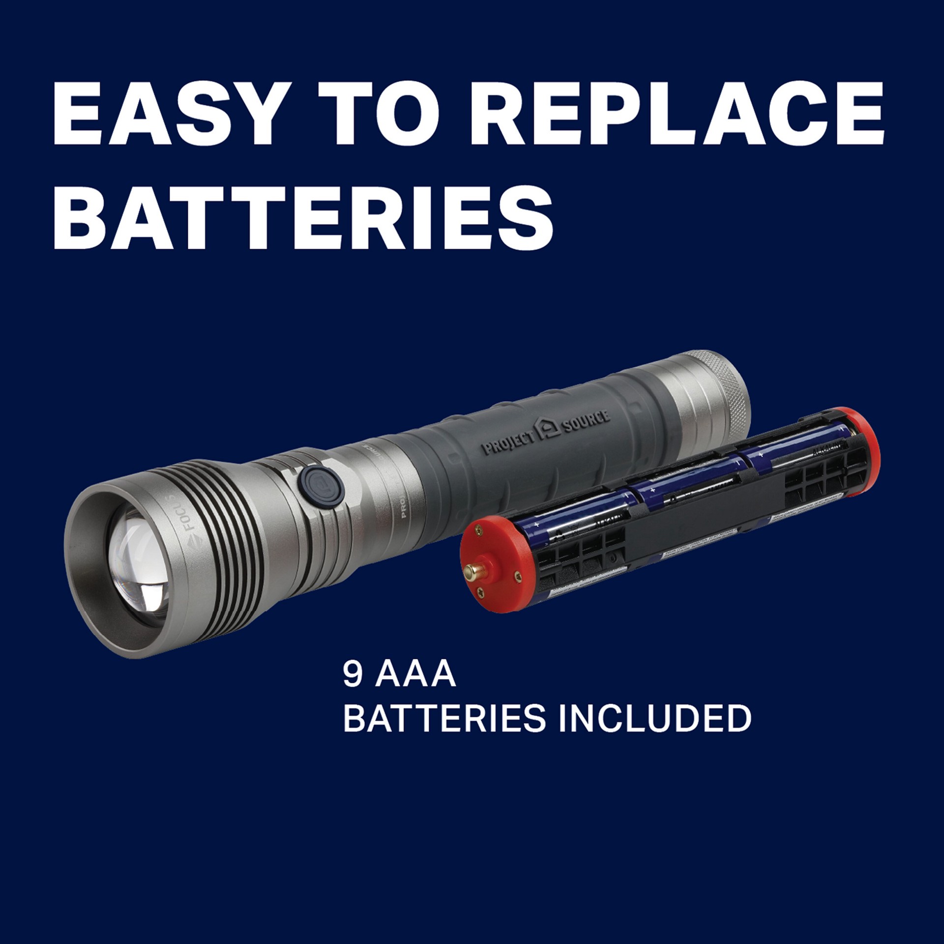 slide 5 of 6, Project Source 2000-Lumen 3 -Adjustable Mode LED Spotlight Flashlight, 1 ct