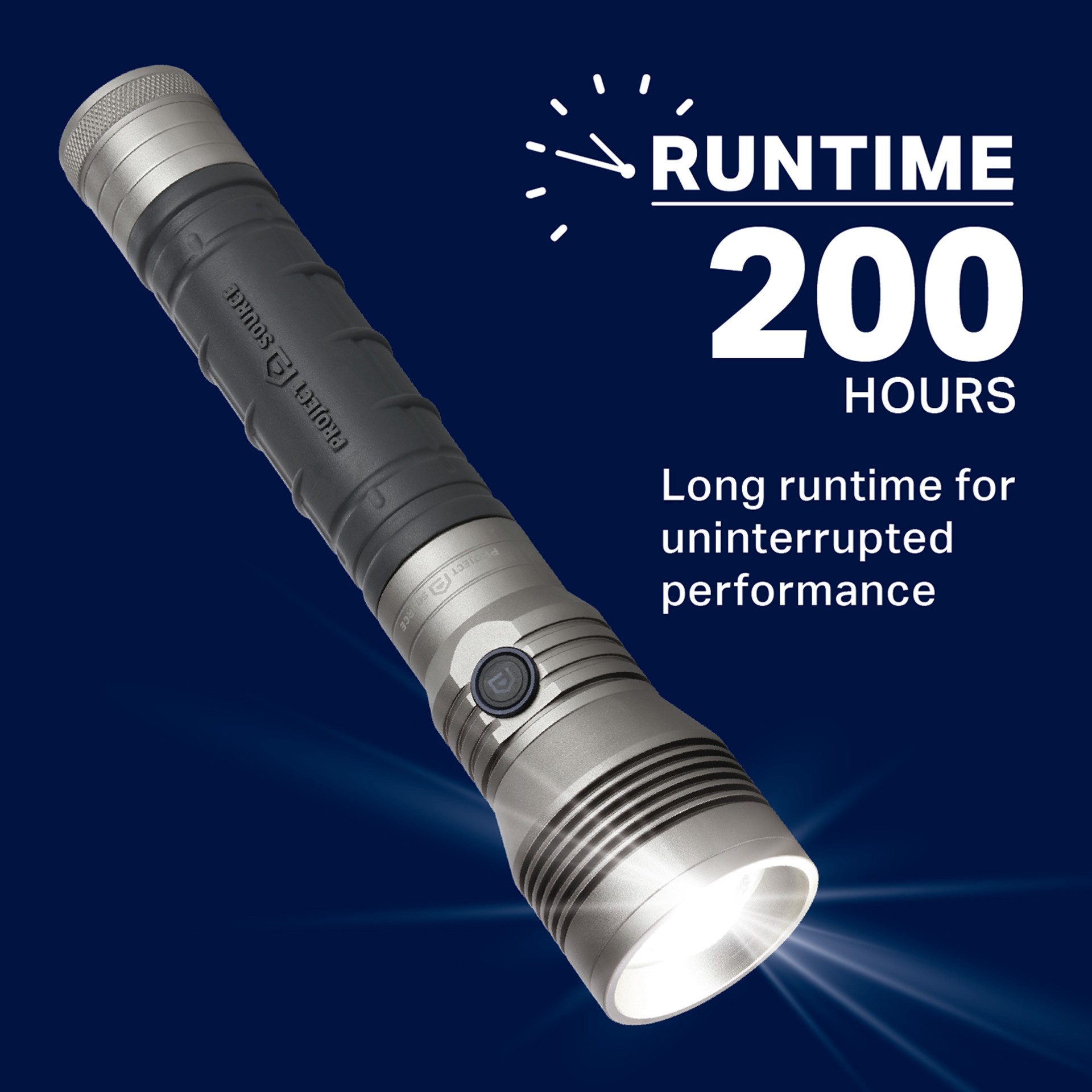 slide 6 of 6, Project Source 2000-Lumen 3 -Adjustable Mode LED Spotlight Flashlight, 1 ct