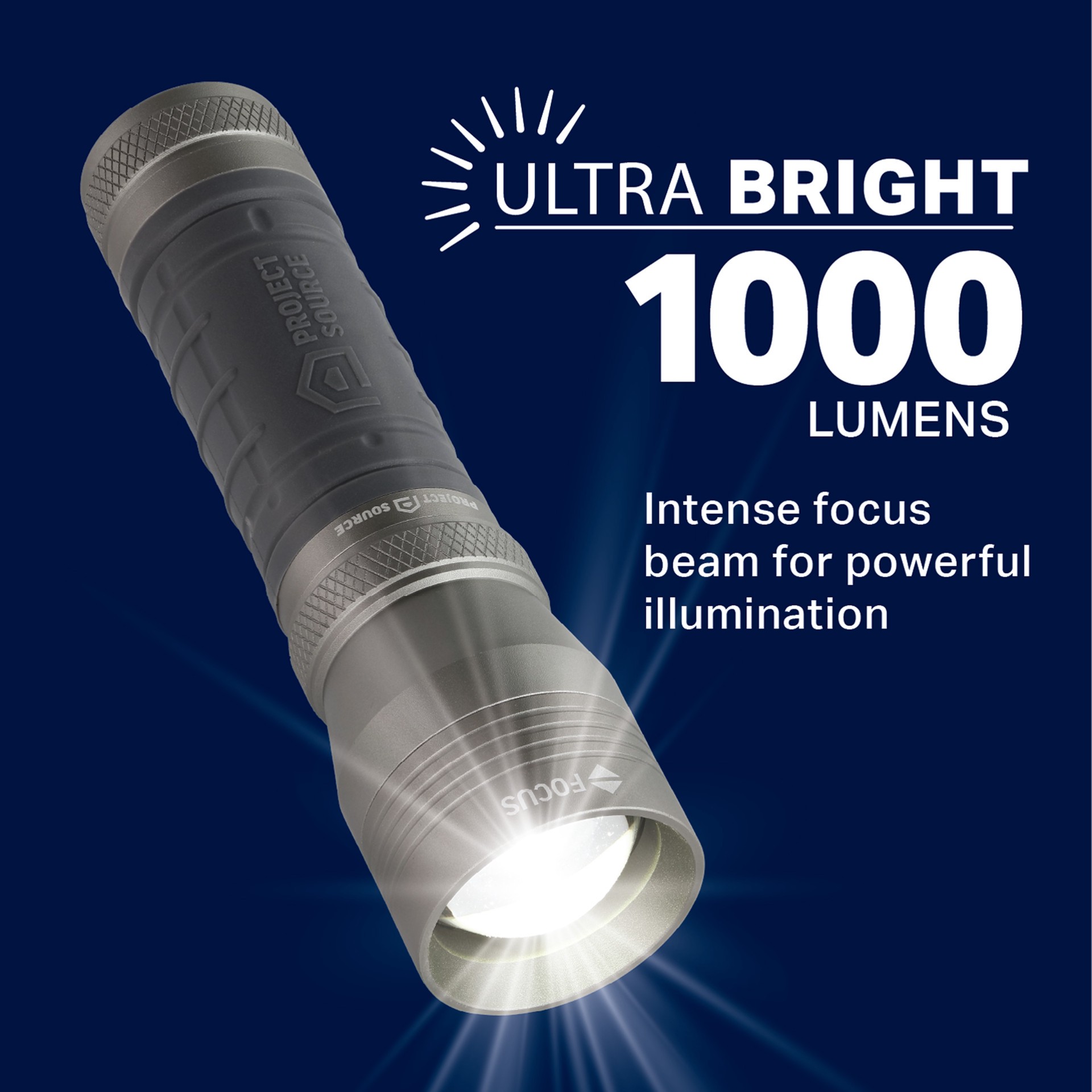 slide 2 of 6, Project Source 1000-Lumen 4 -Adjustable Mode LED Spotlight Flashlight, 1 ct