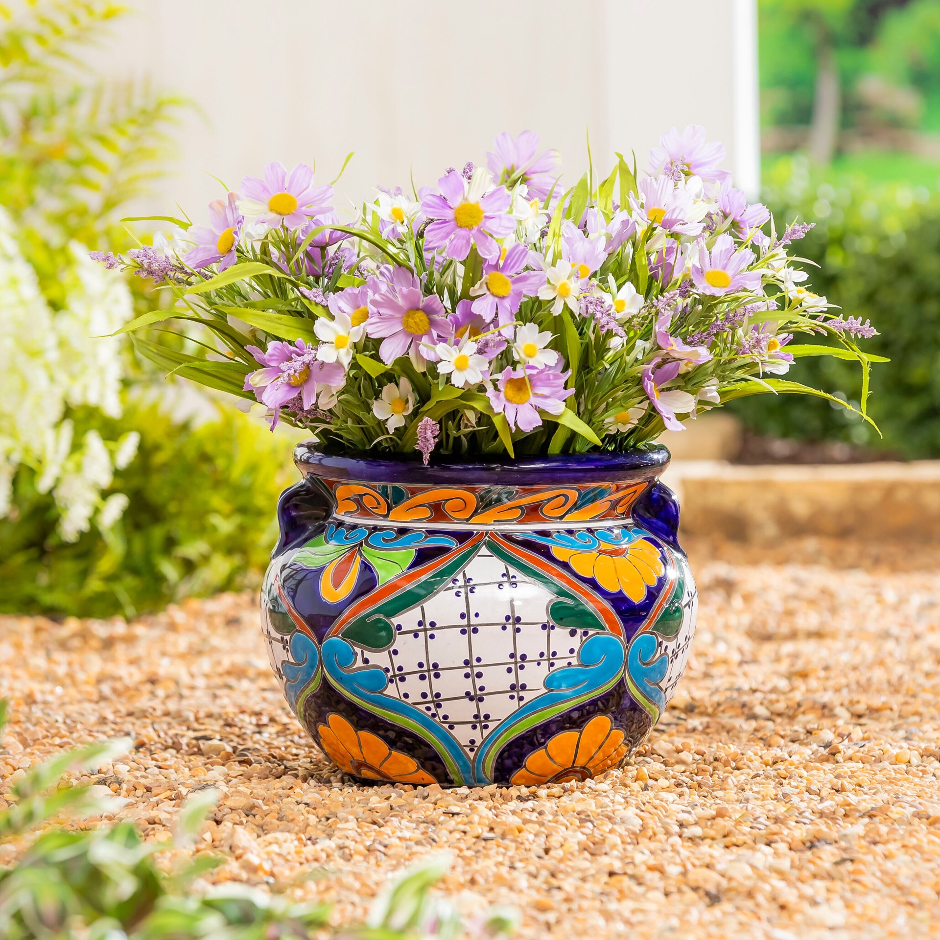 slide 3 of 6, Style Selections Urn 12.0-in W x 12.0-in L Multiple colors/finishes Clay Indoor/Outdoor Planter, 1 ct