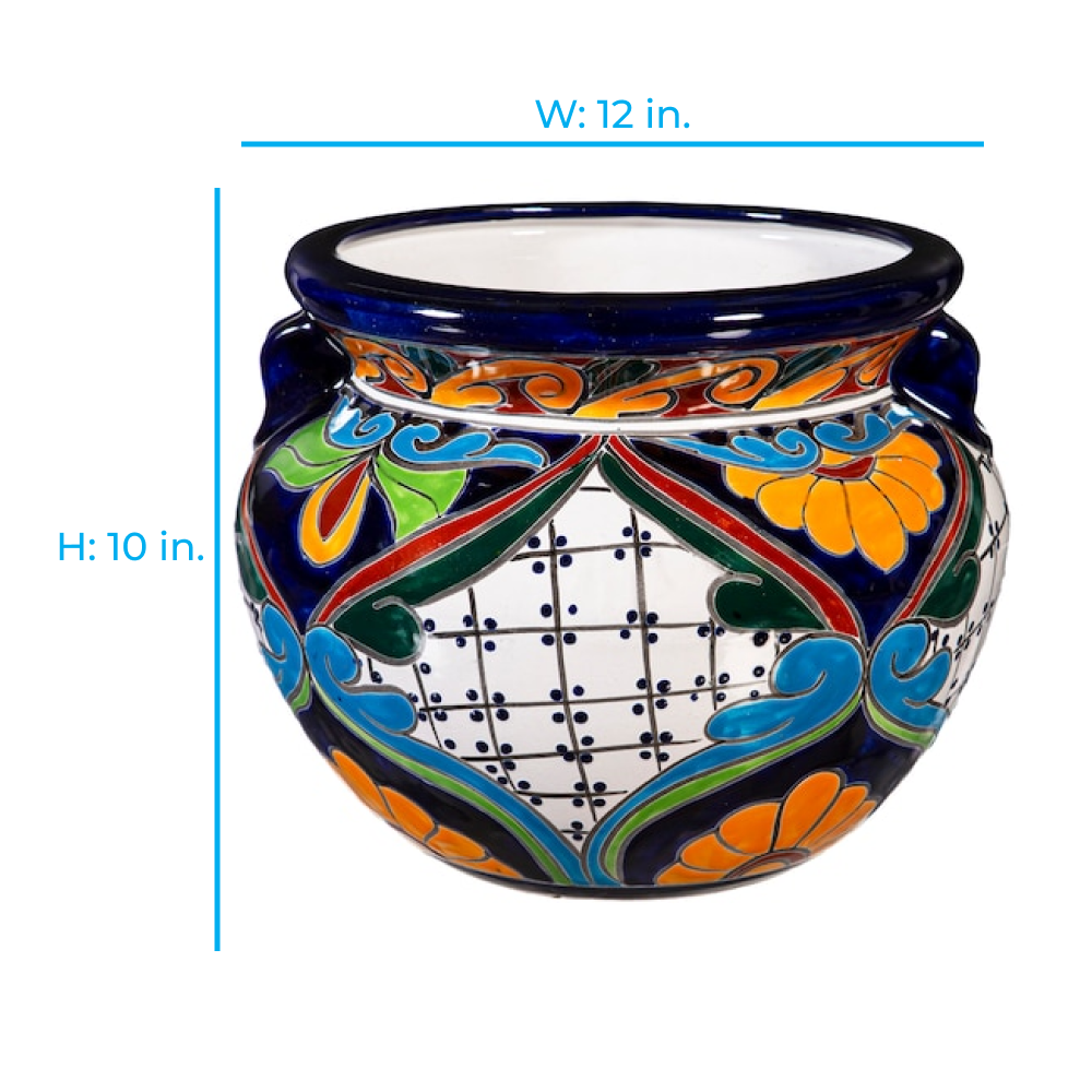 slide 2 of 6, Style Selections Urn 12.0-in W x 12.0-in L Multiple colors/finishes Clay Indoor/Outdoor Planter, 1 ct